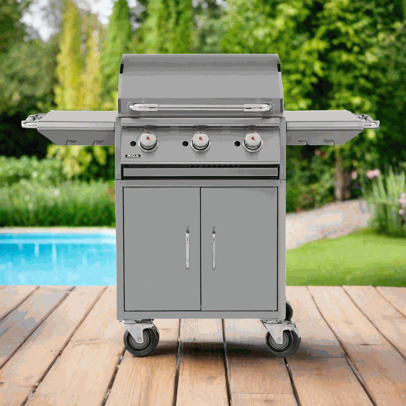 Bull PLANCHA Commercial Style Griddle BBQ Cart - 3 Burner