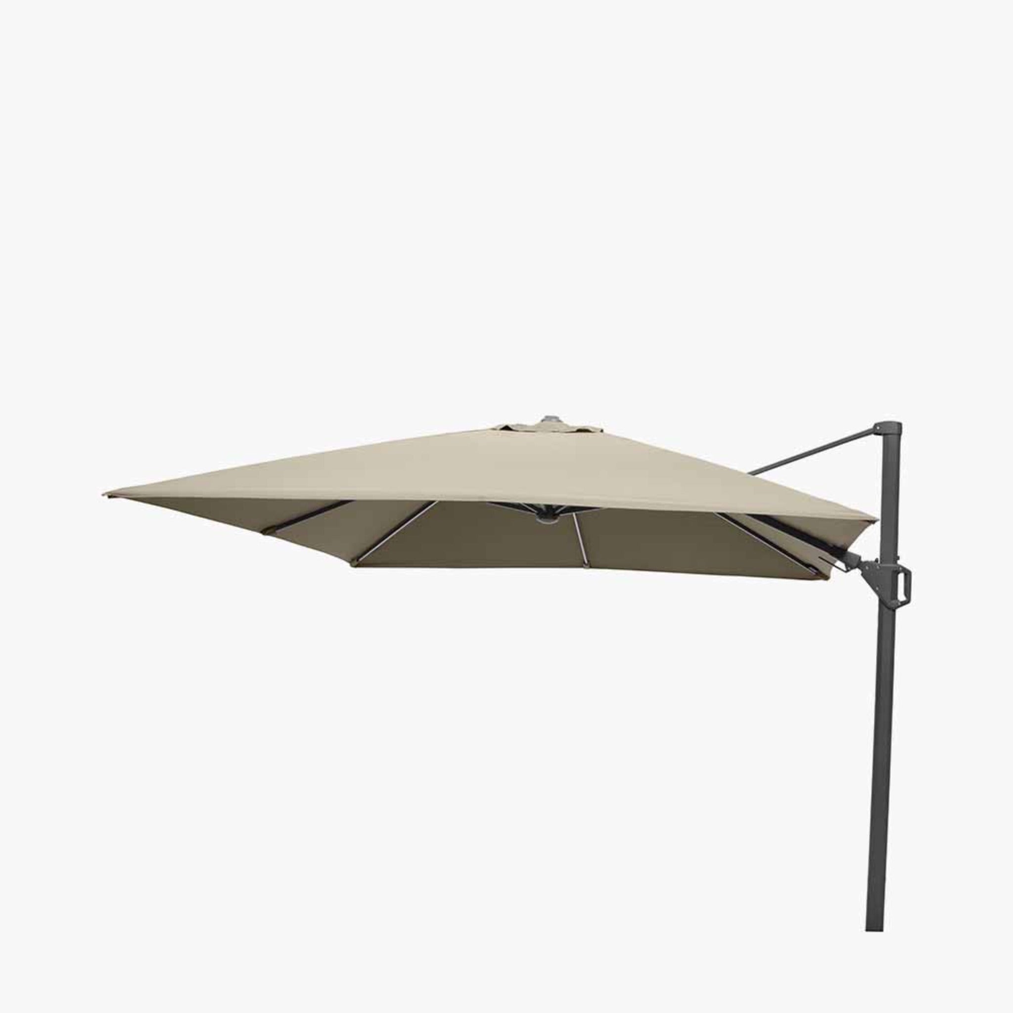 Glow Challenger T2 3m Square Champagne Free Arm Parasol