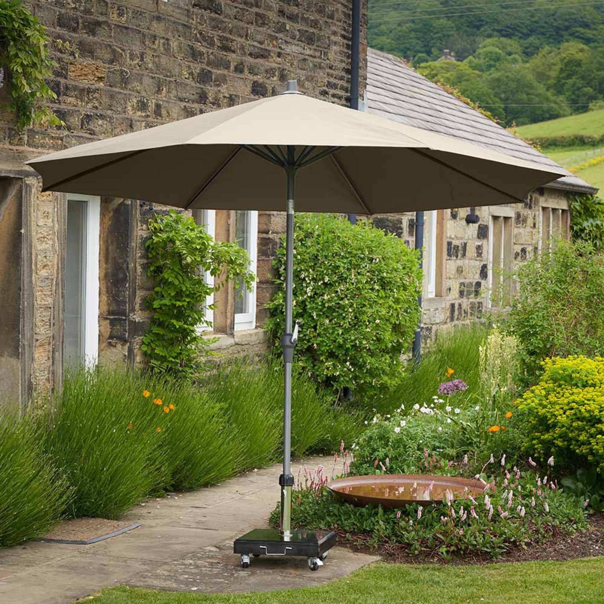 5m Round Champagne Parasol