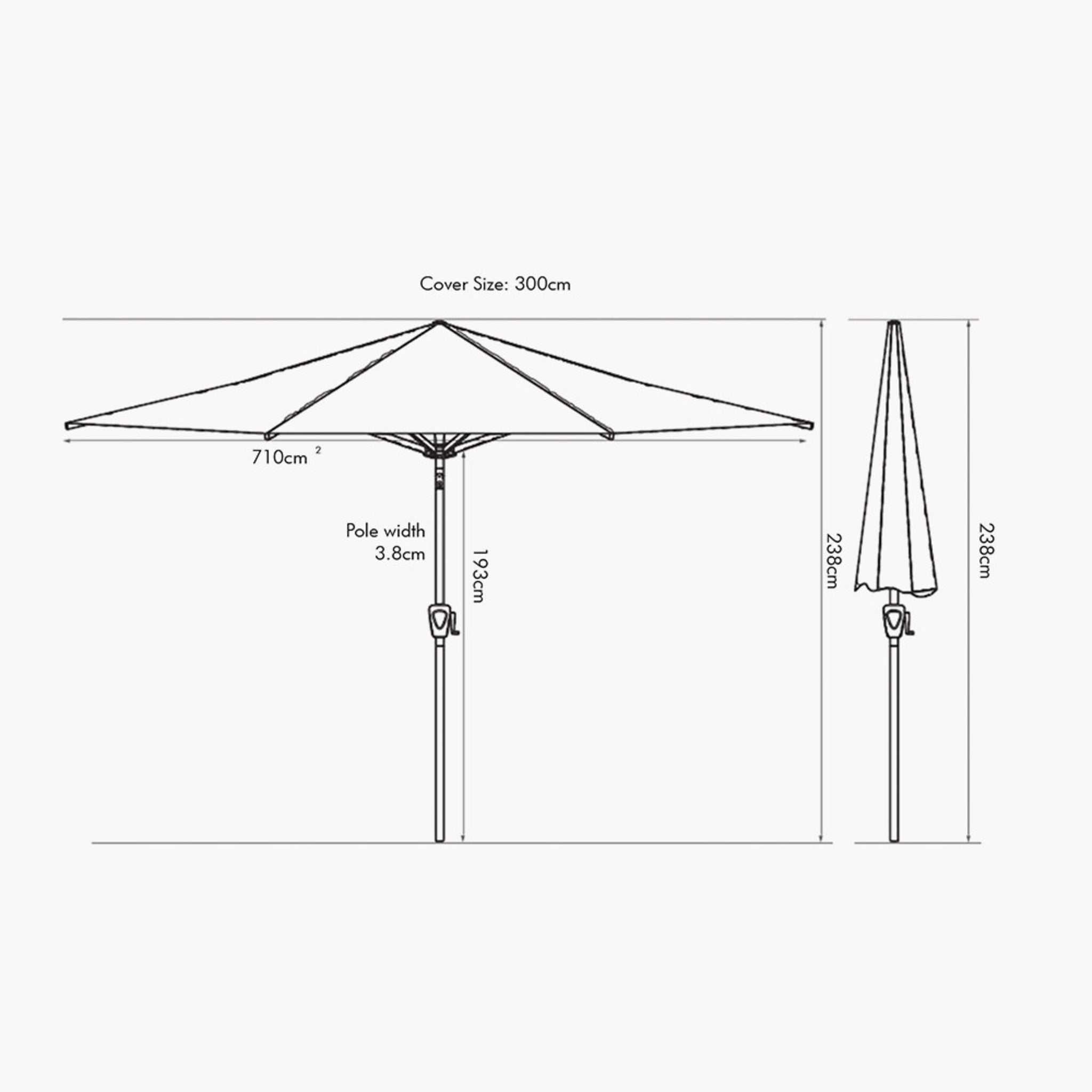 Riva 3m Round Anthracite Parasol