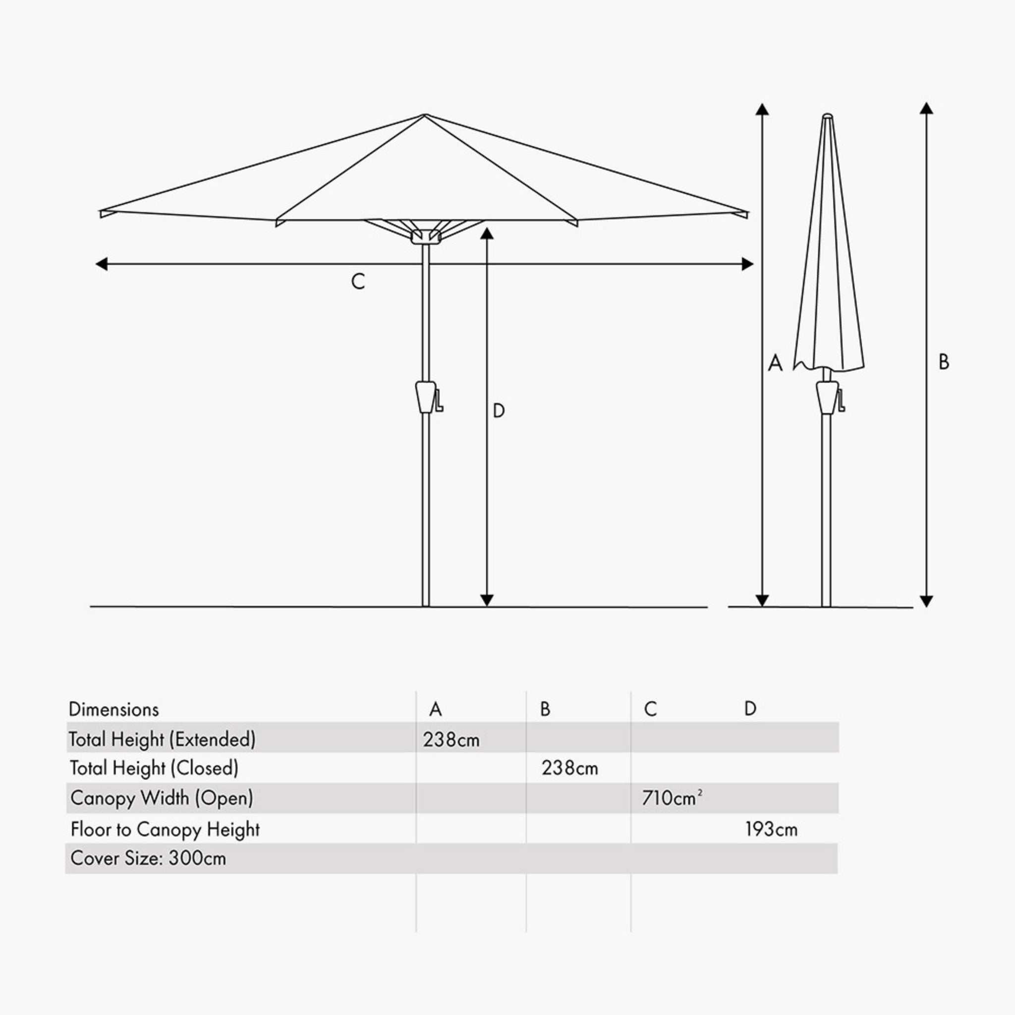 Riva 3m Round Taupe Parasol