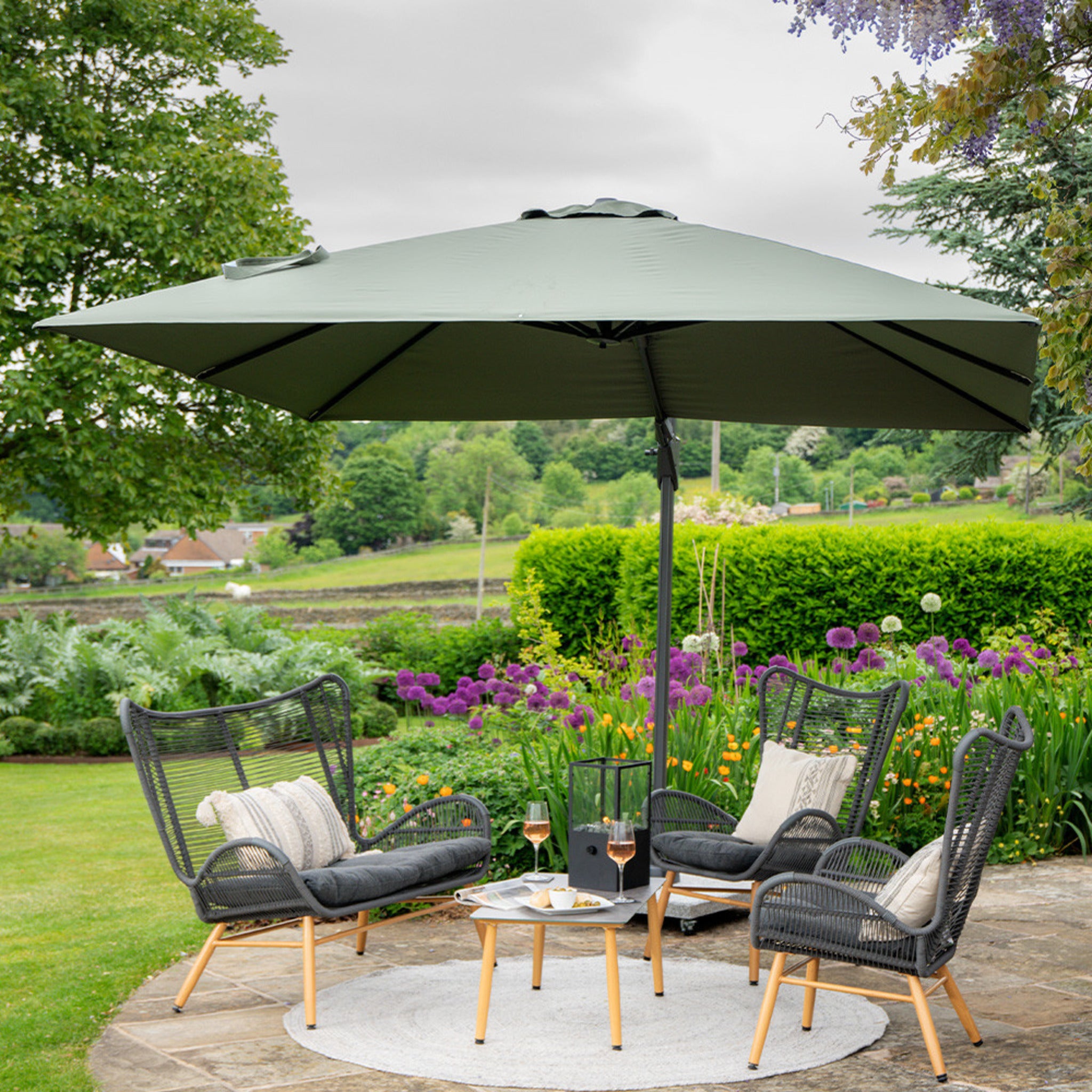 Challenger T2 3m Square Olive Parasol