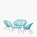 Blue PU Rio 4 Piece Seating Set