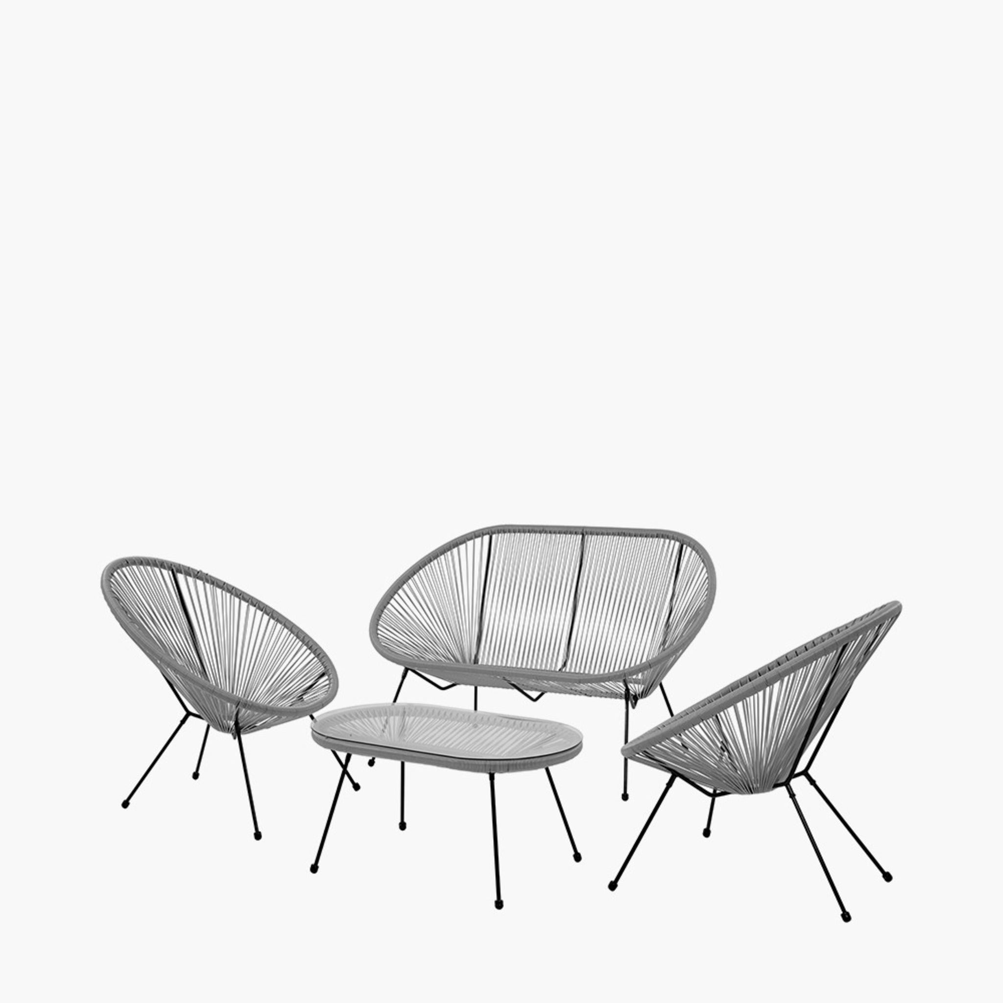 Grey PU Rio 4 Piece Seating Set