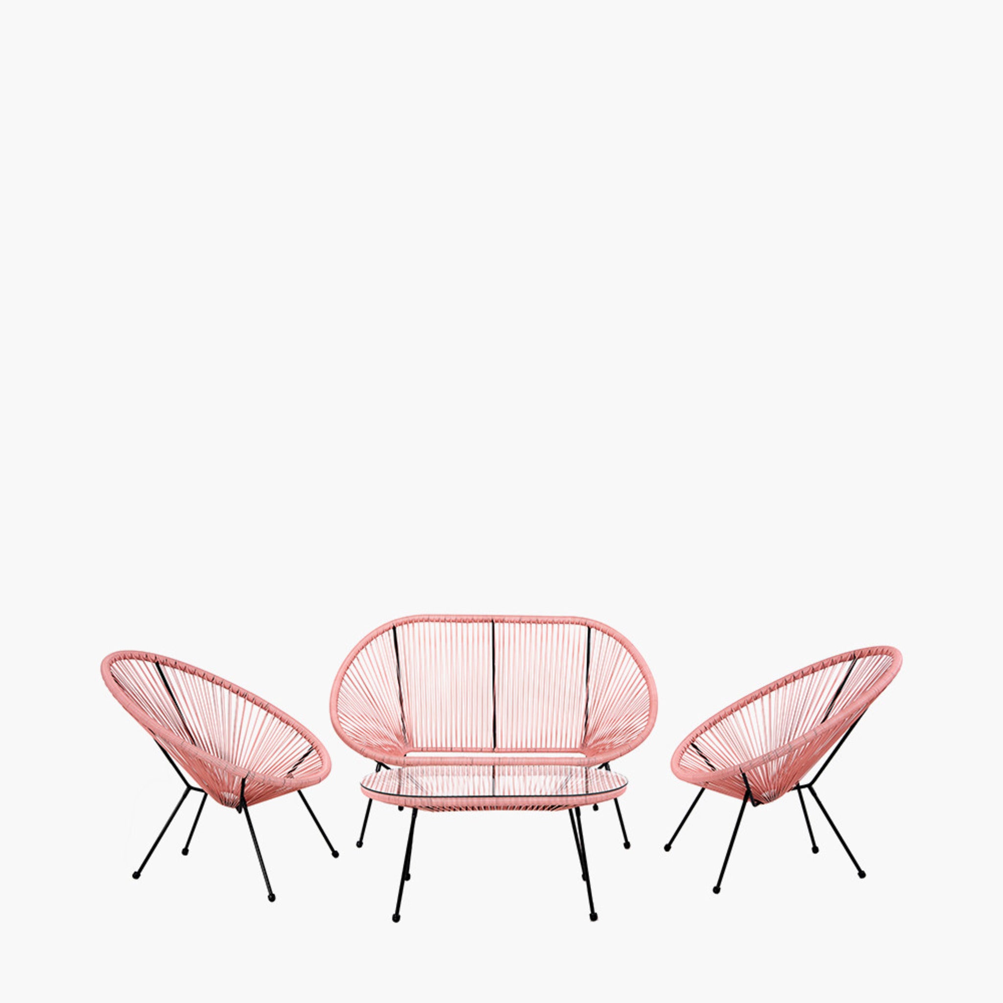 Pink PU Rio 4 Piece Seating Set