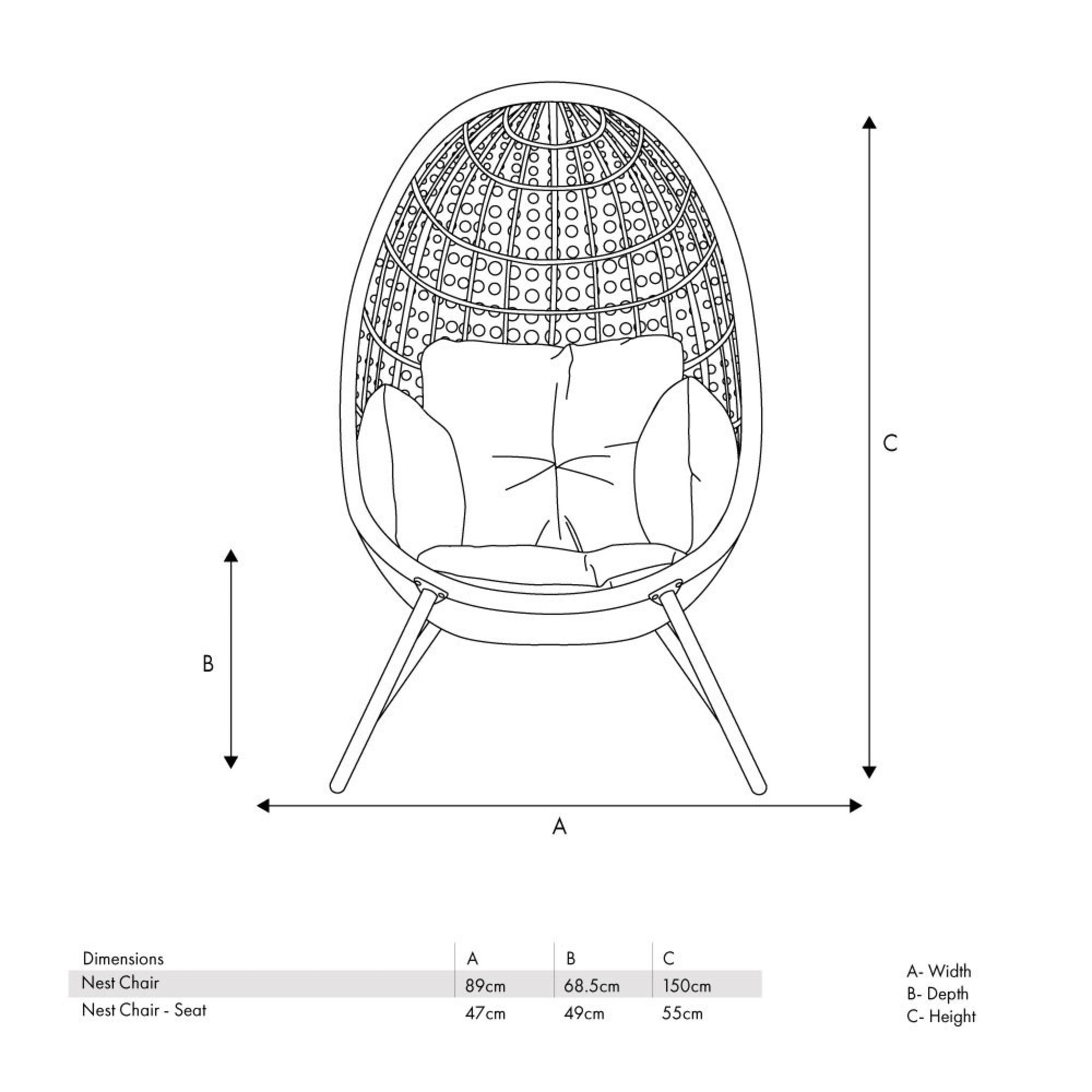 Stone Grey St Kitts Single Nest Chair