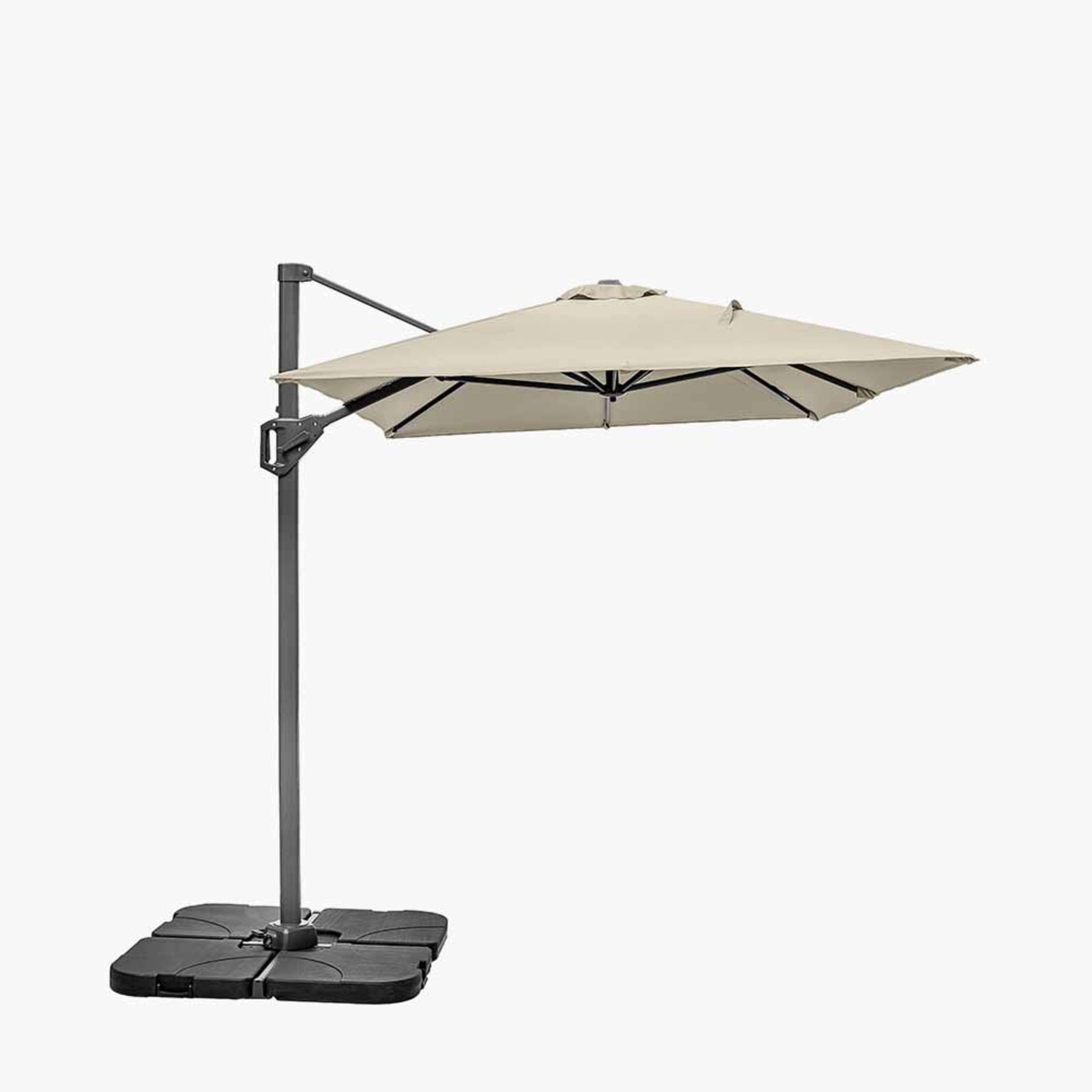 2m Oblong Champagne Free Arm Parasol