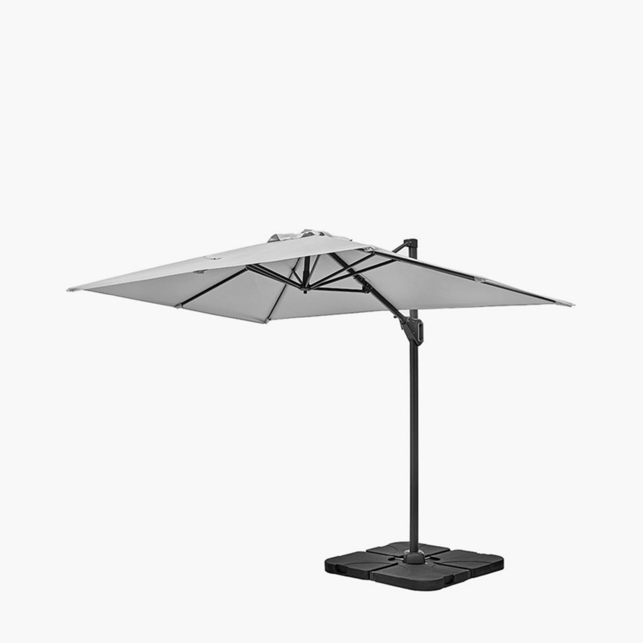 2m Oblong Luna Grey Parasol