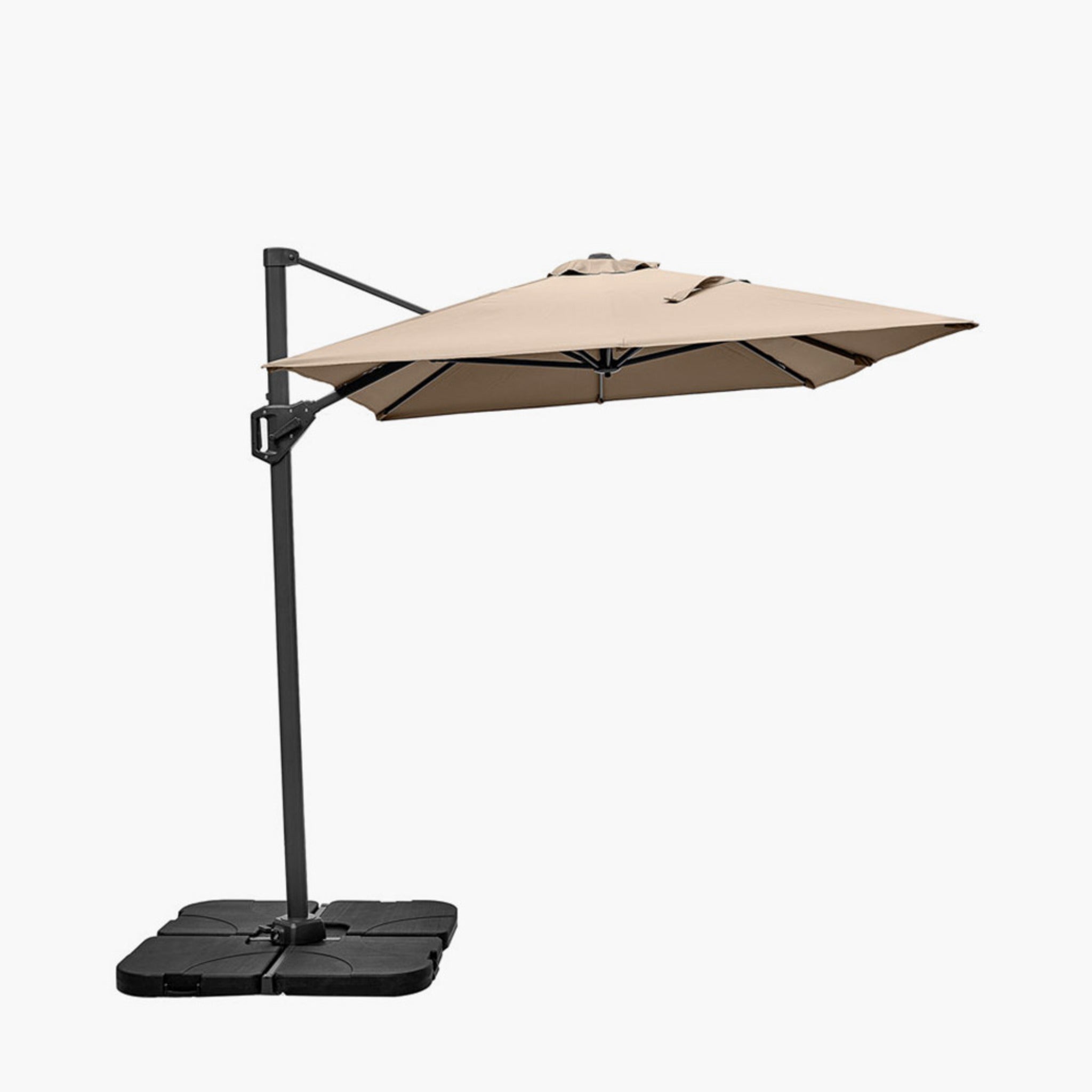 2m Oblong Taupe Parasol