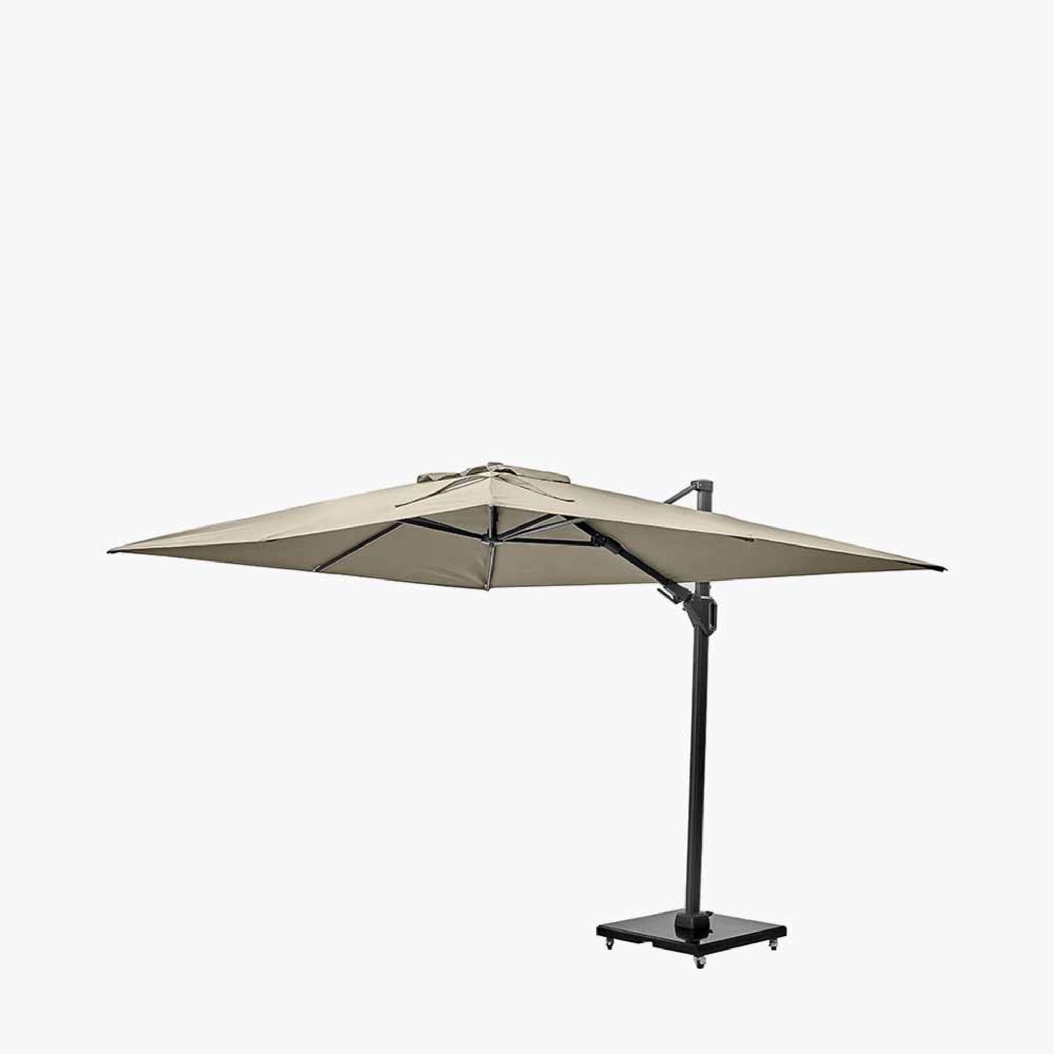 6m Oblong Champagne Free Arm Parasol