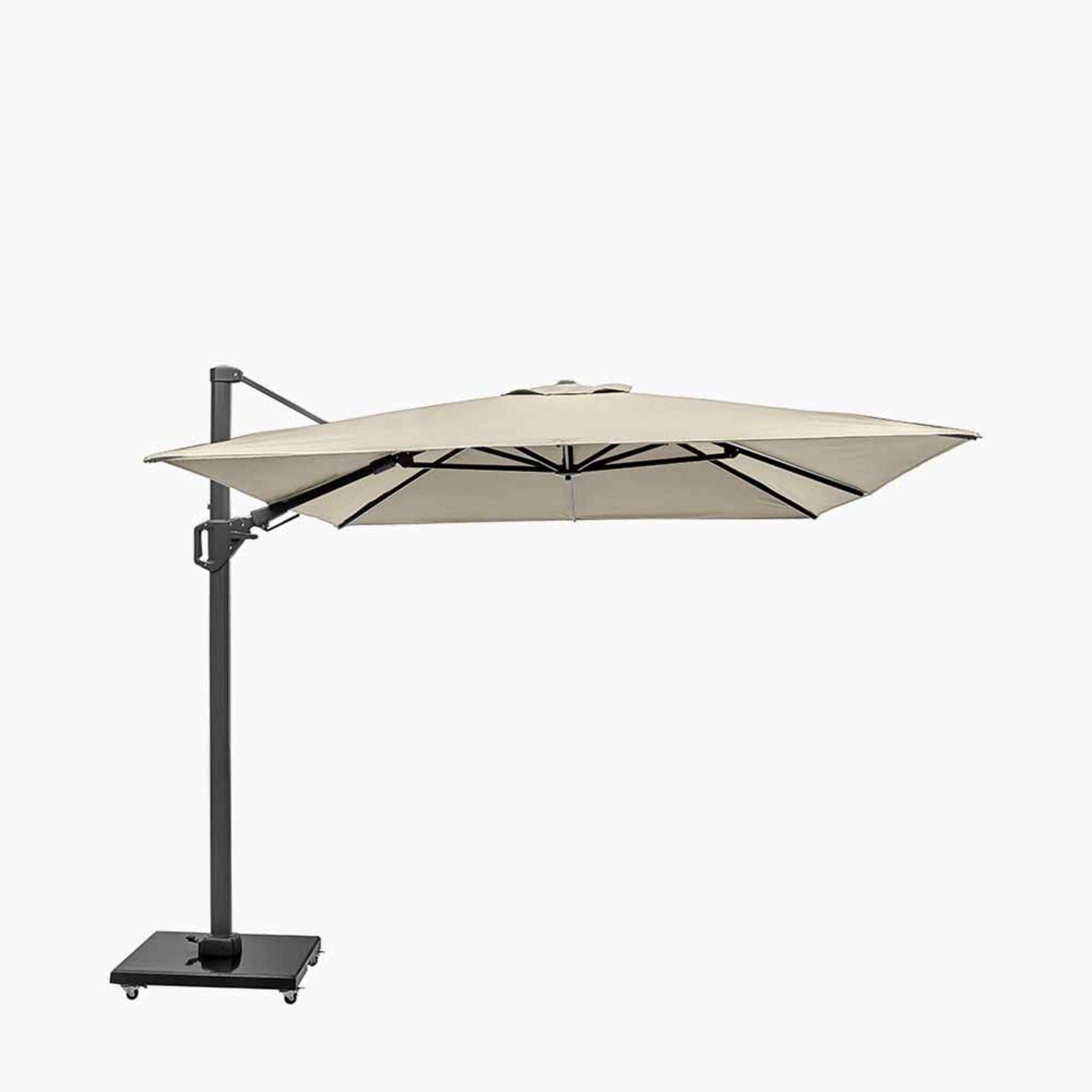 6m Oblong Champagne Free Arm Parasol