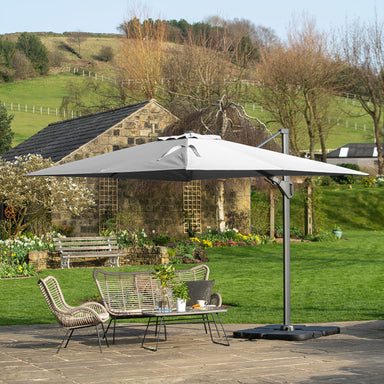 6m Oblong Luna Grey Parasol