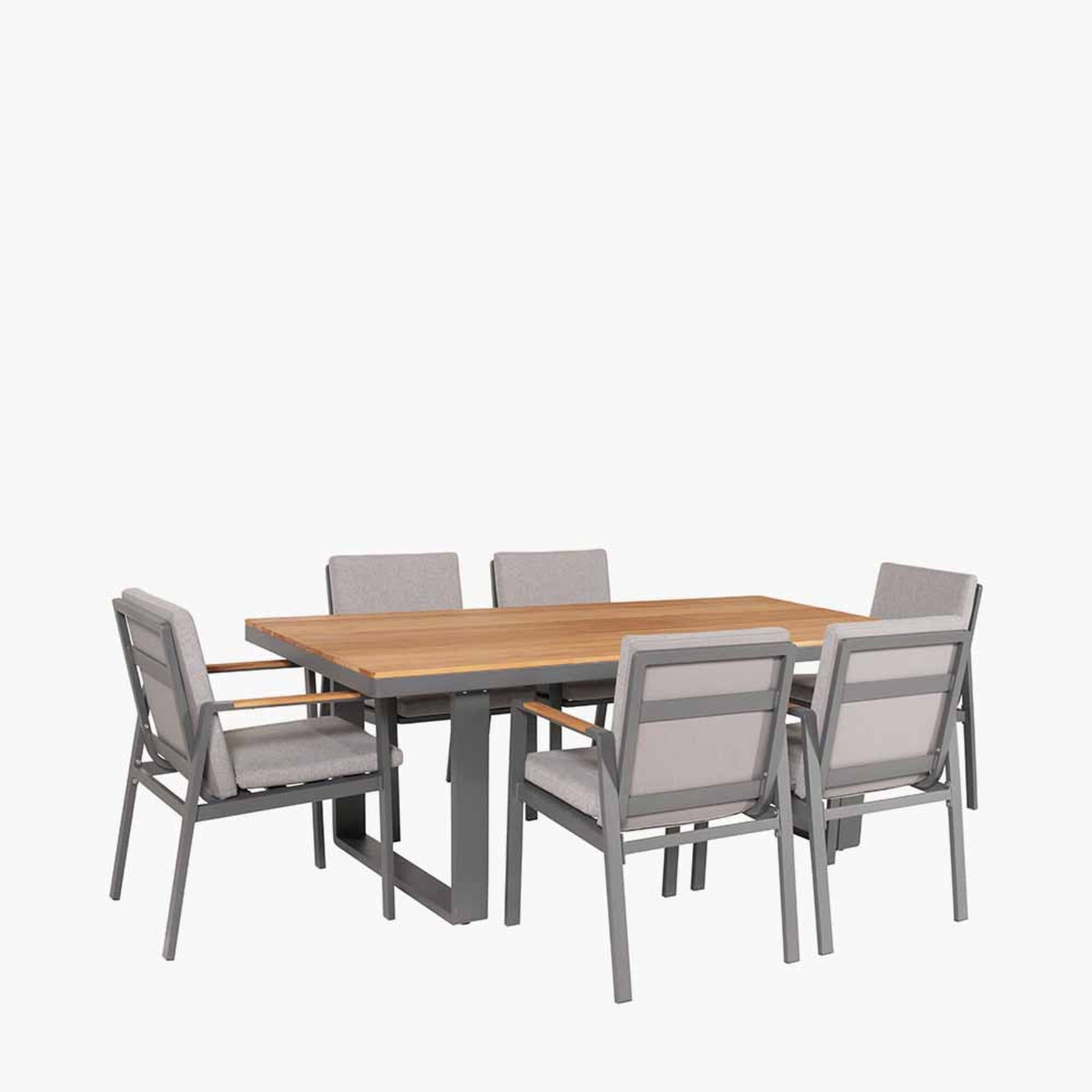 Stockholm Anthracite 6 Seater Dining Set