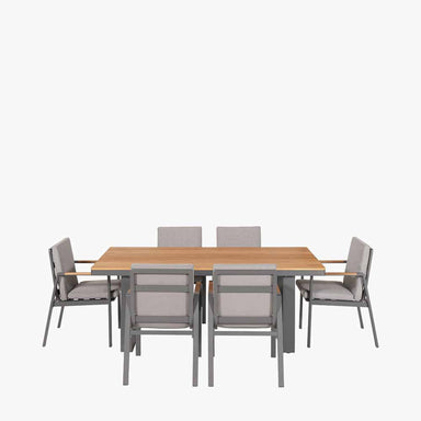 Stockholm Anthracite 6 Seater Dining Set