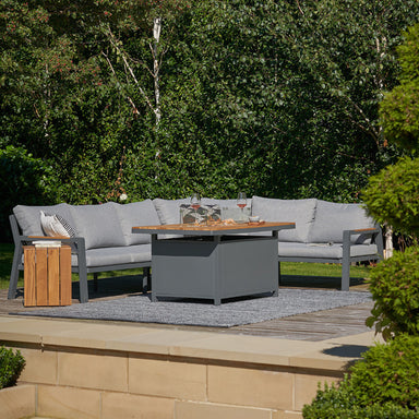 Stockholm Anthracite Corner Set including Fire Pit Table