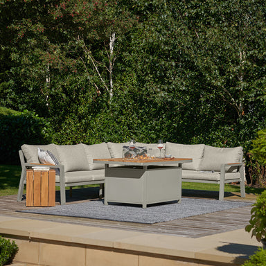 Stockholm Limestone Corner Set including Fire Pit Table