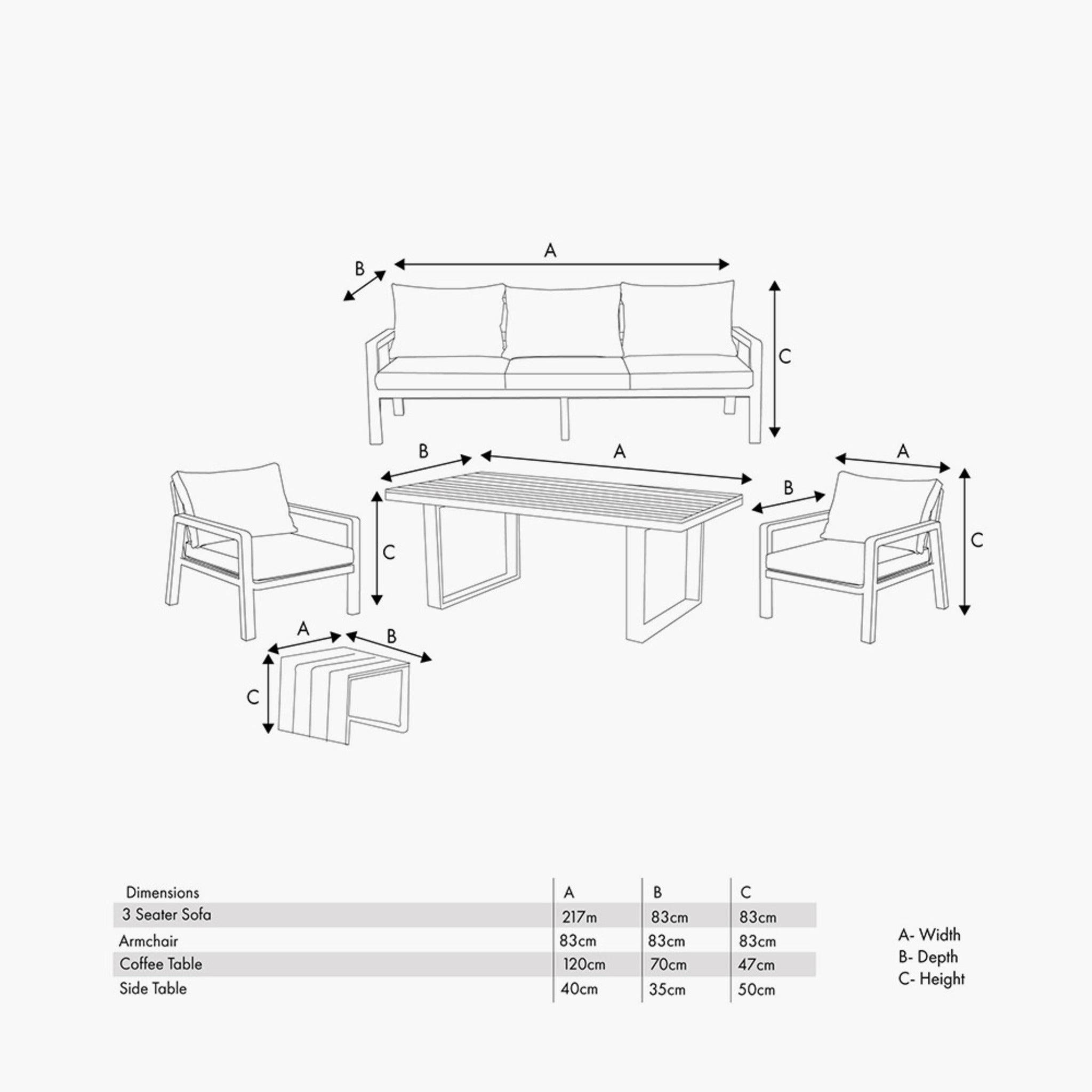 Stockholm Anthracite Lounge Set