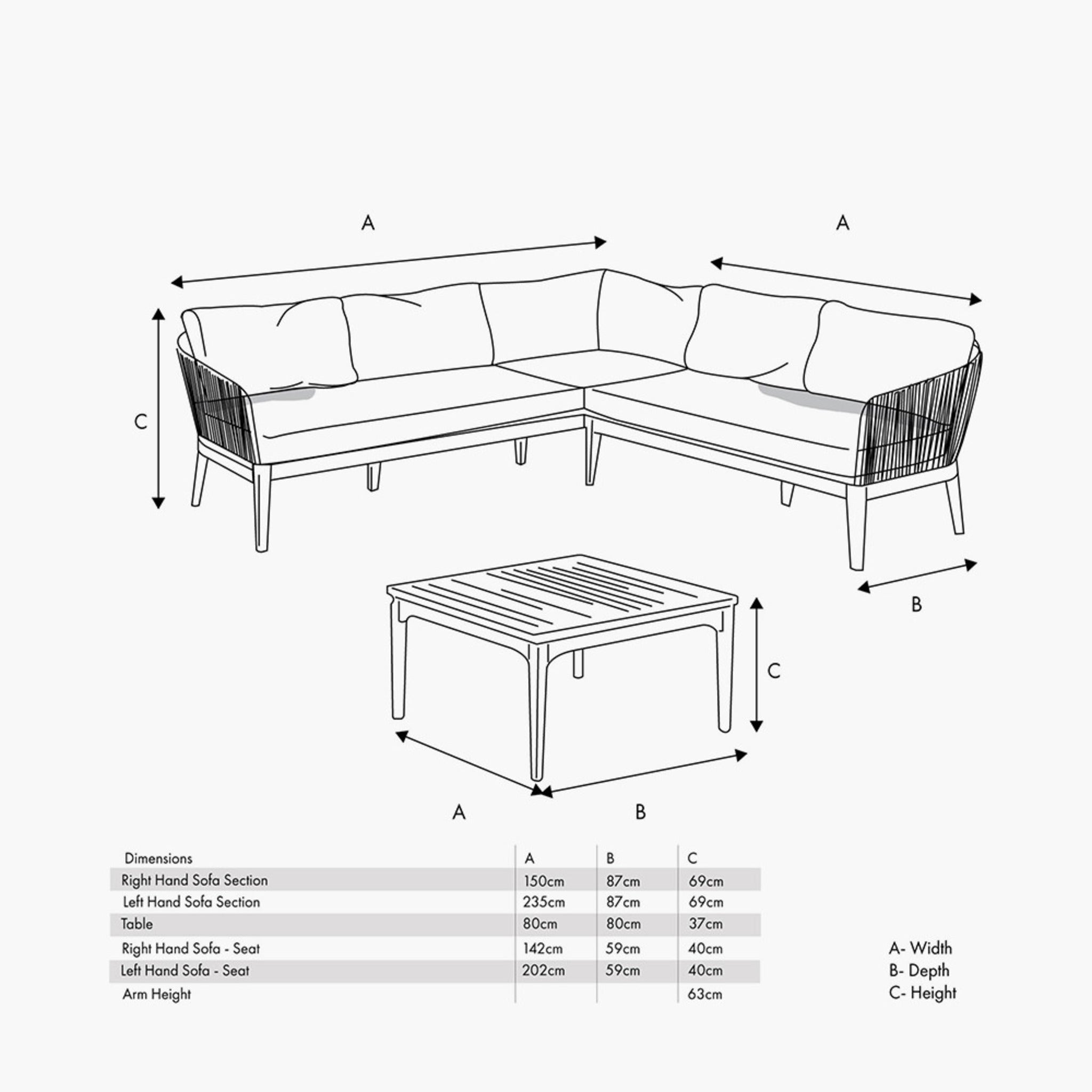 Honolulu Corner Set Grey