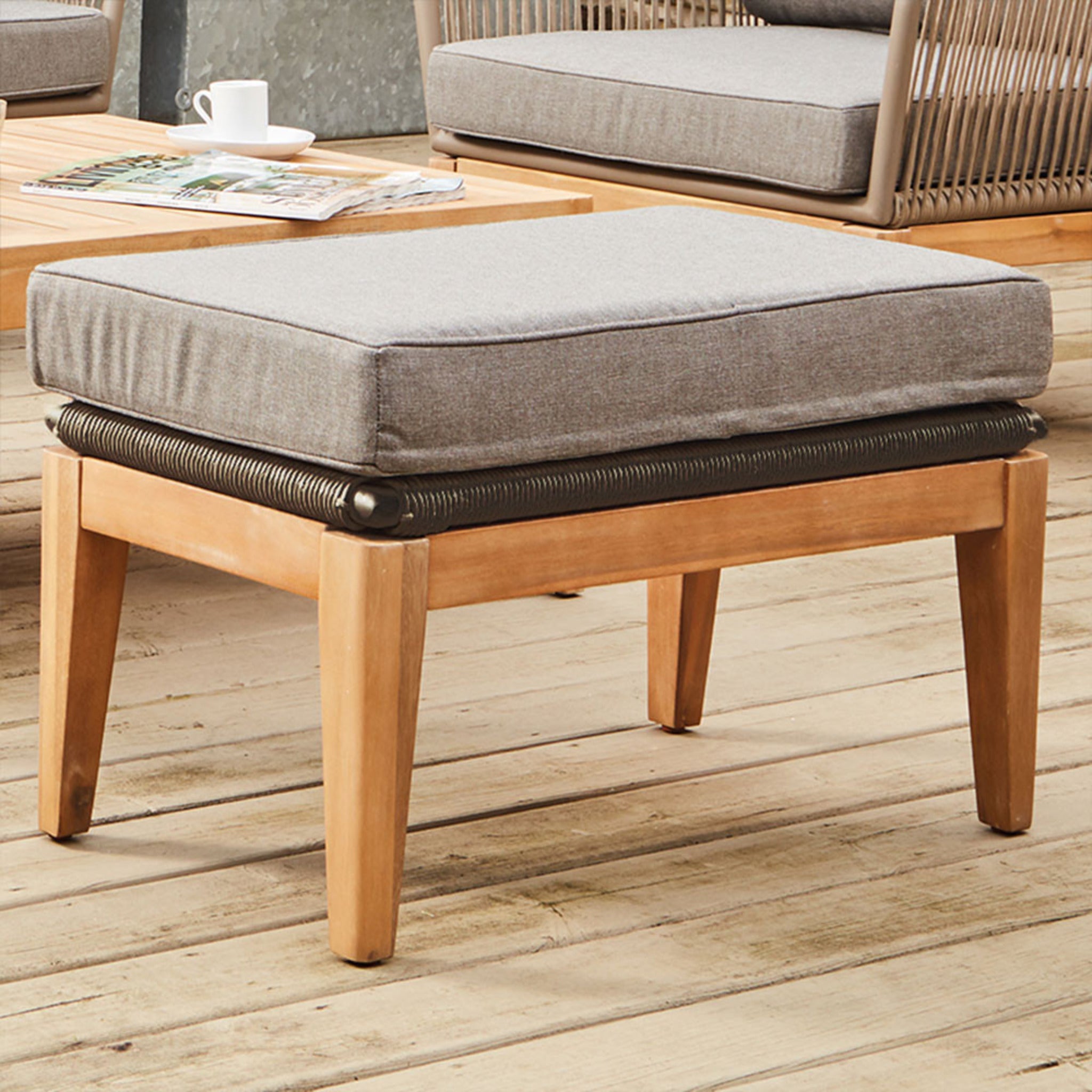 Honolulu Footstool Grey