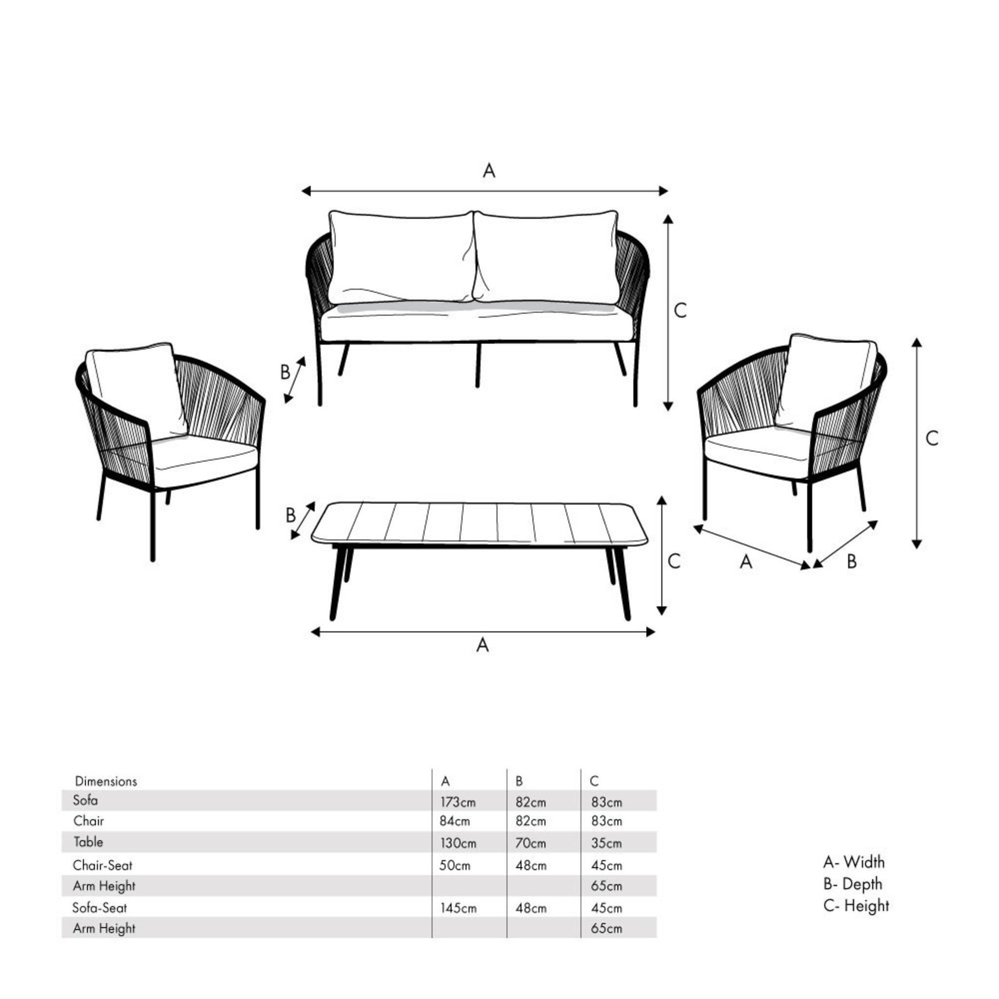 Reims Lounge Set Grey