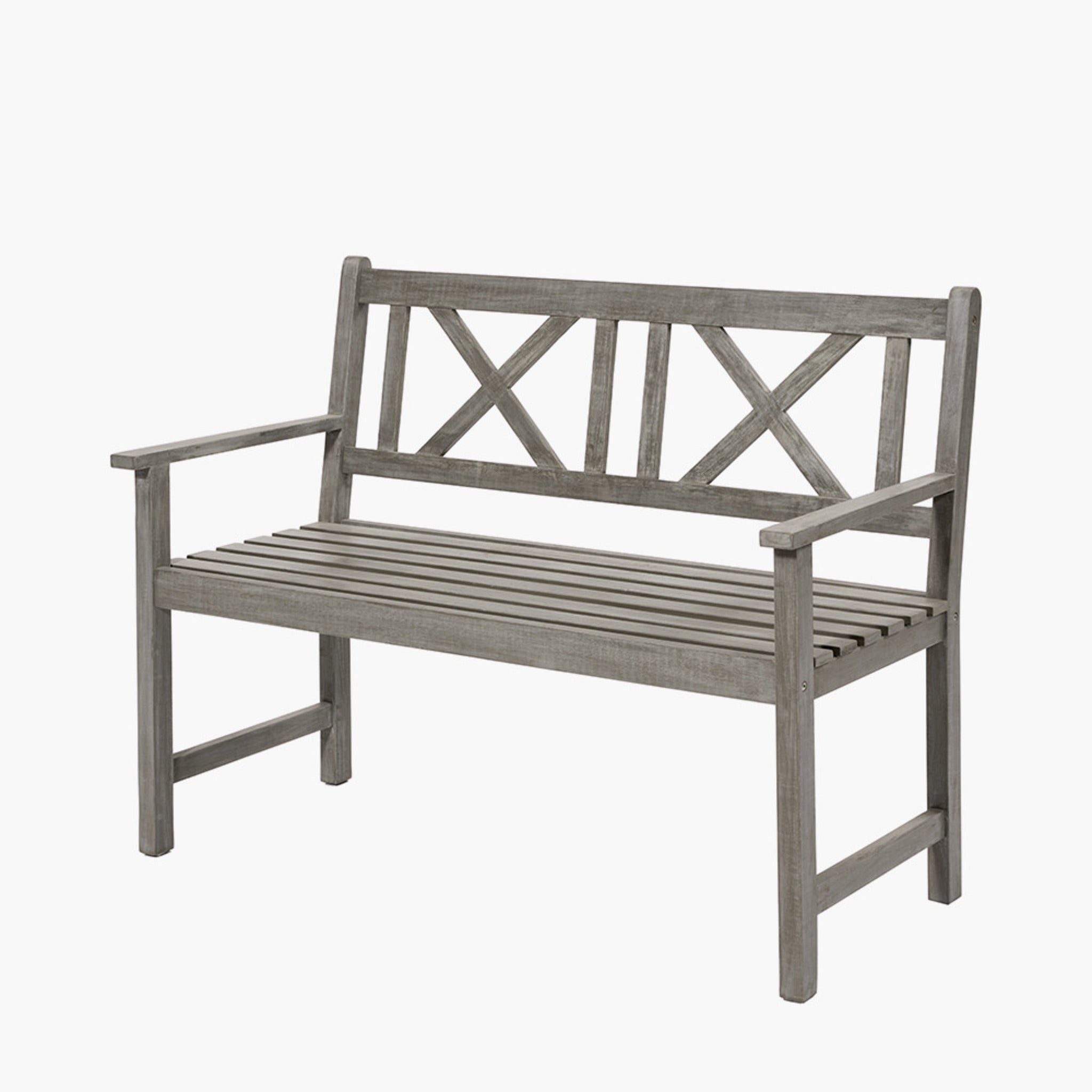 Cambridge Antique Grey 2 Seater Acacia Wood Bench