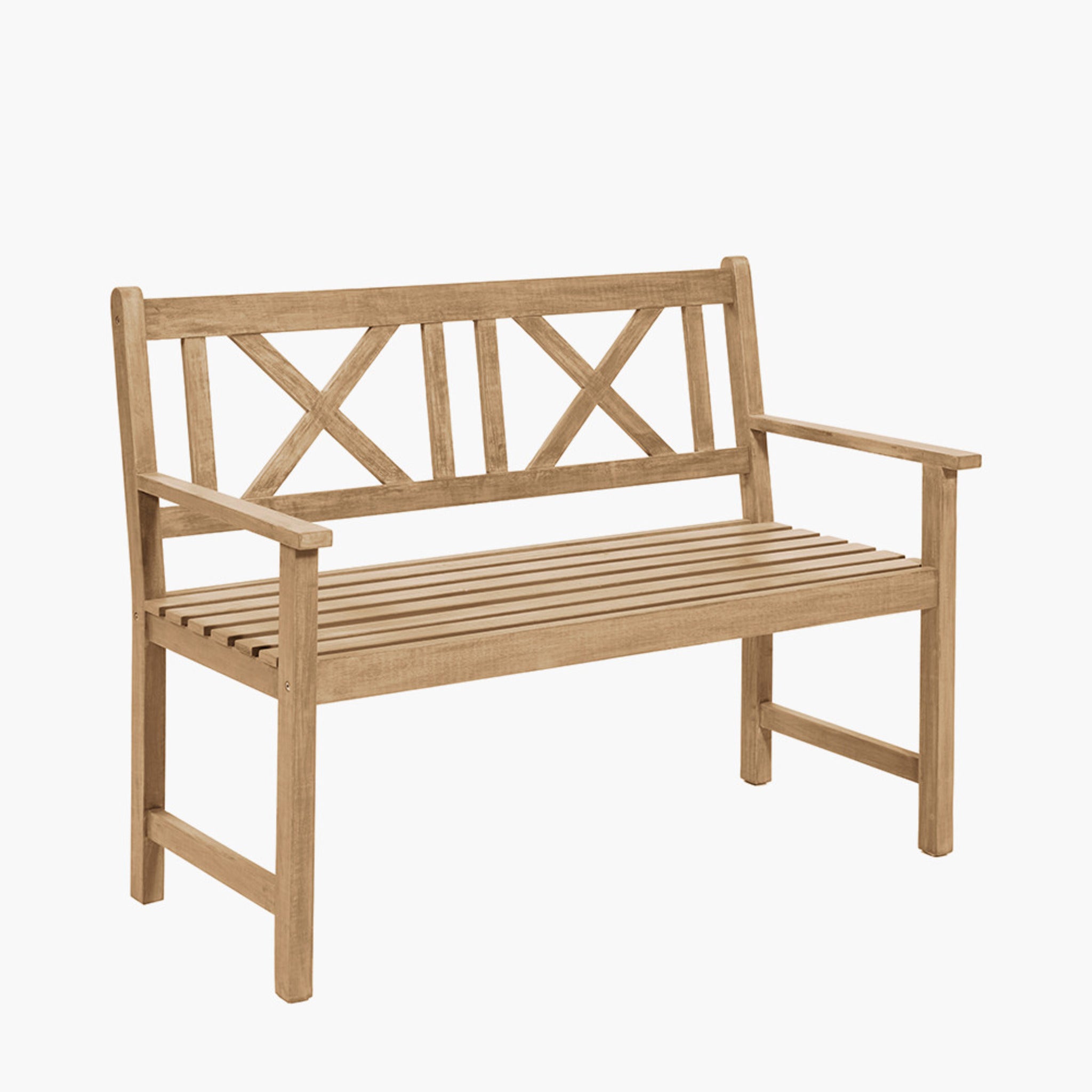 Cambridge Light Teak 2 Seater Acacia Wood Bench