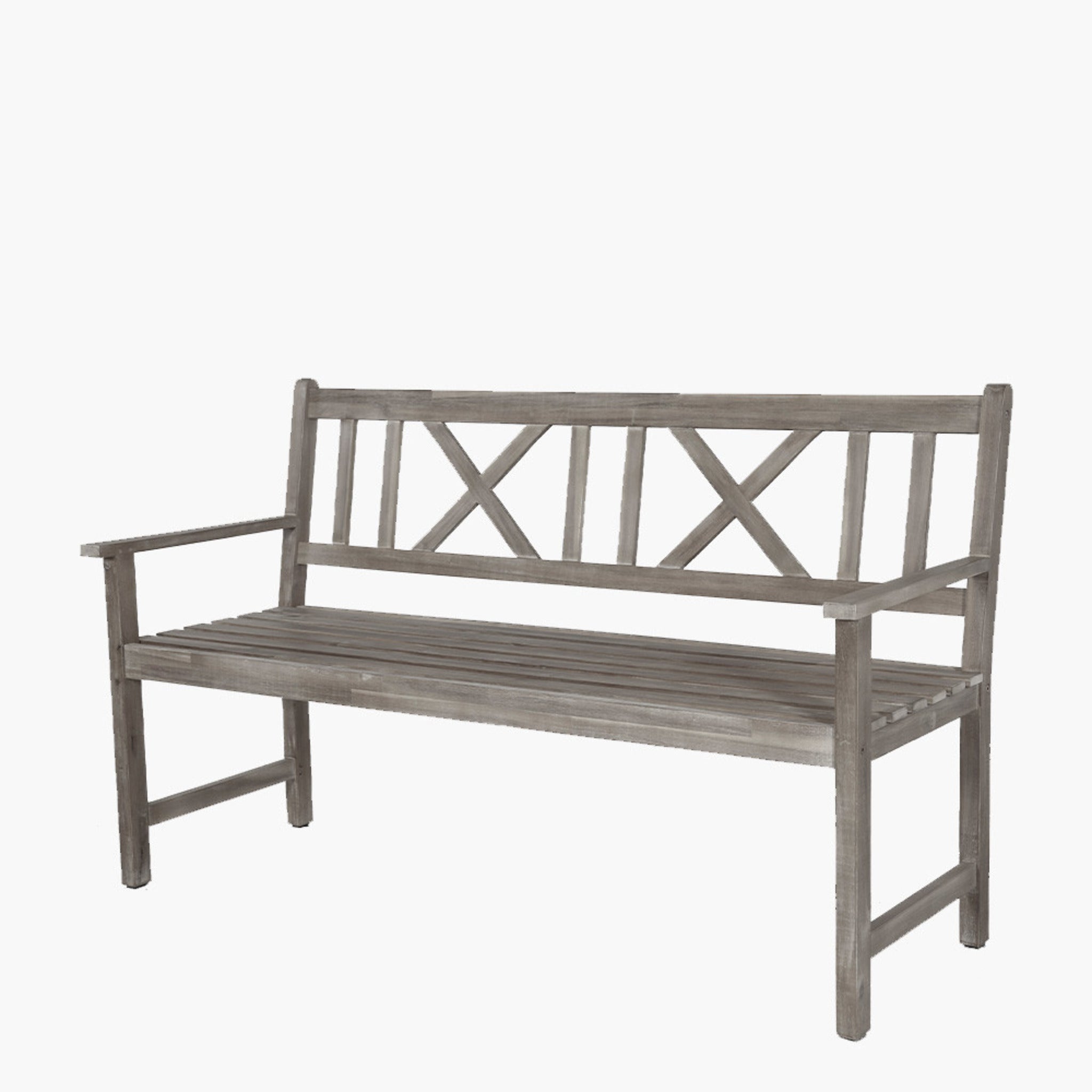 Cambridge Antique Grey 3 Seater Acacia Wood Bench