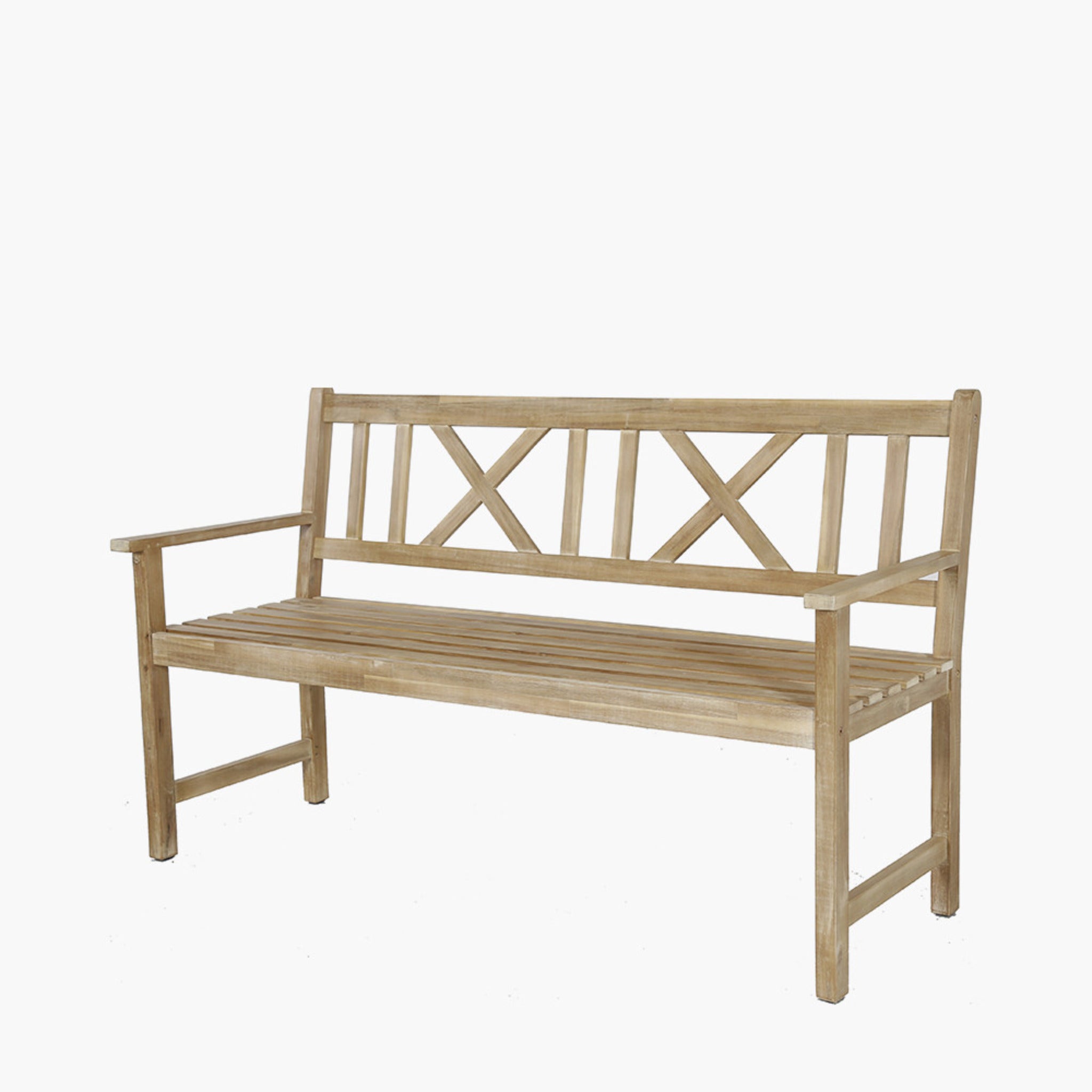 Cambridge Light Teak 3 Seater Acacia Wood Bench