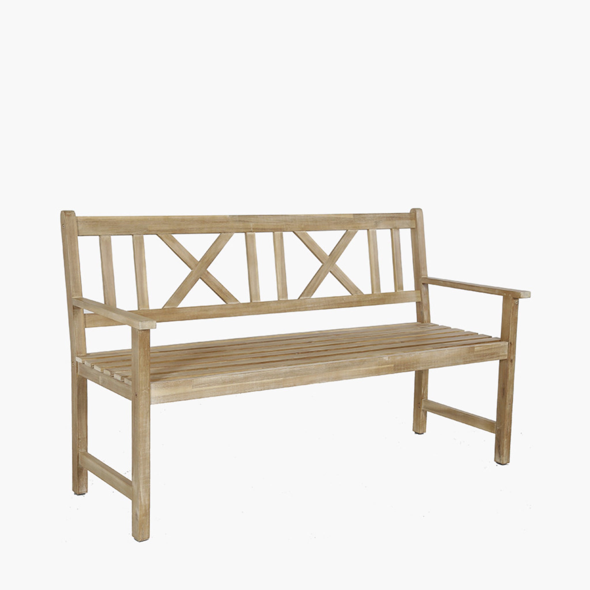 Cambridge Light Teak 3 Seater Acacia Wood Bench