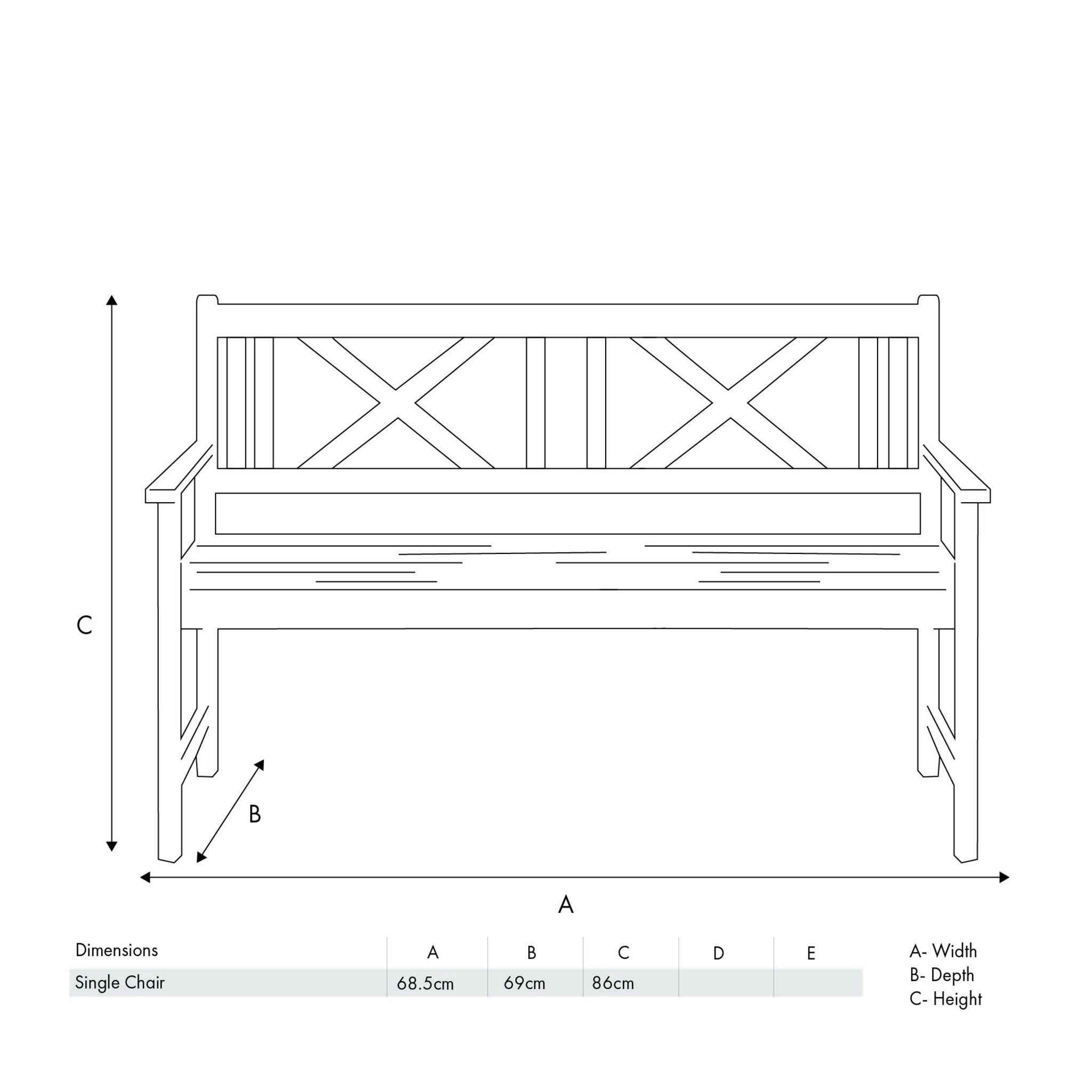 Cambridge Antique Grey 3 Seater Acacia Wood Bench