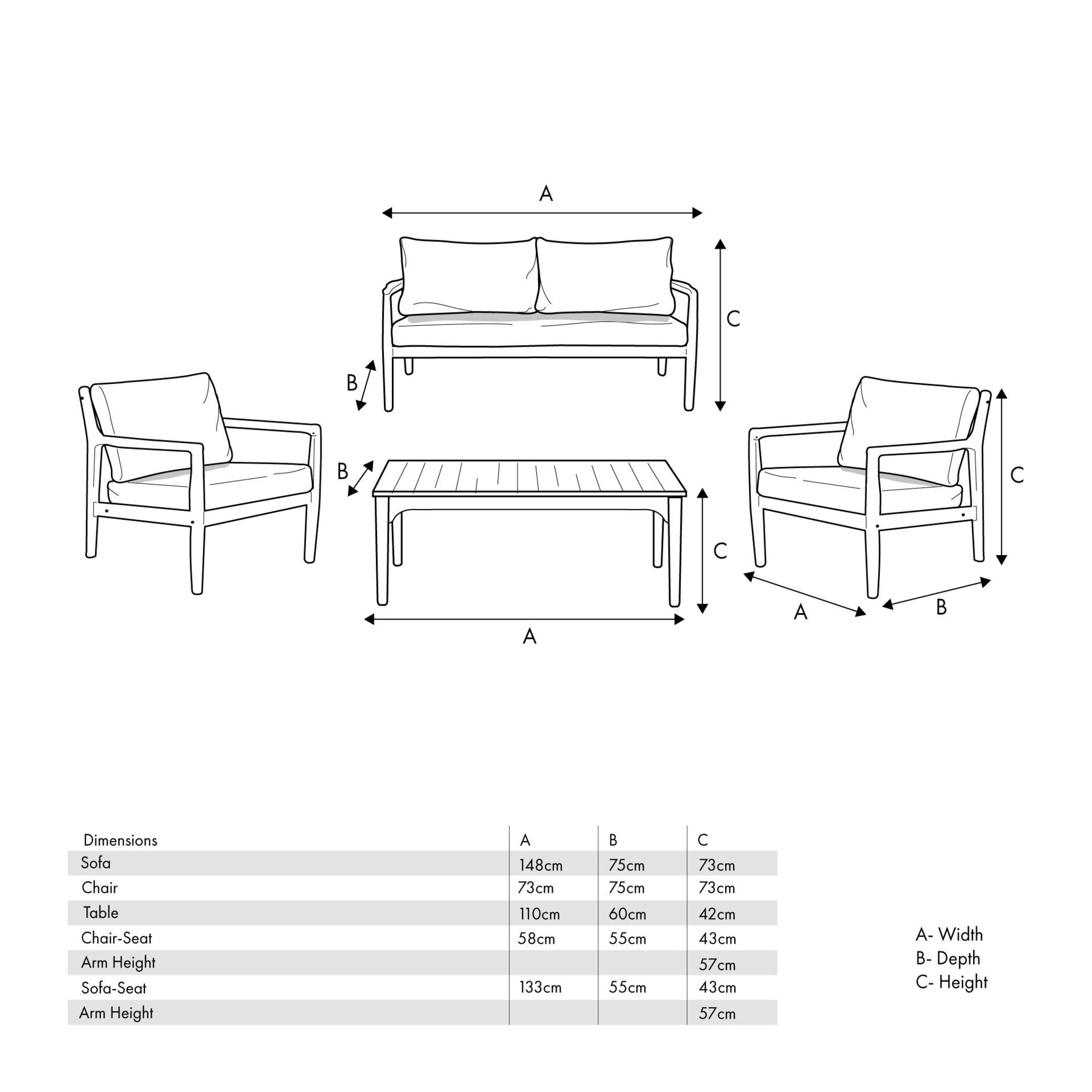 Malta Lounge Seating Set