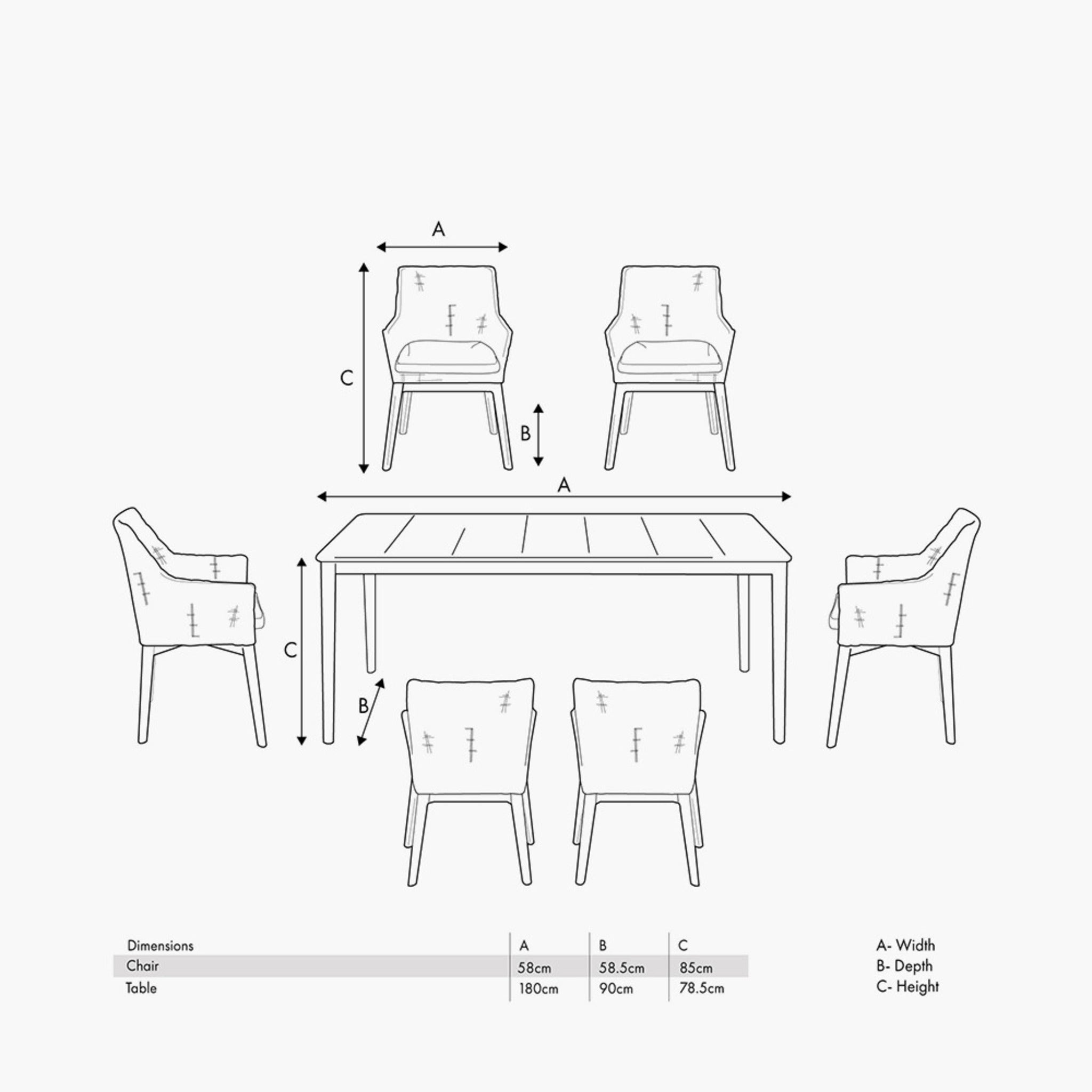 Larissa Dining Set Kubu Grey