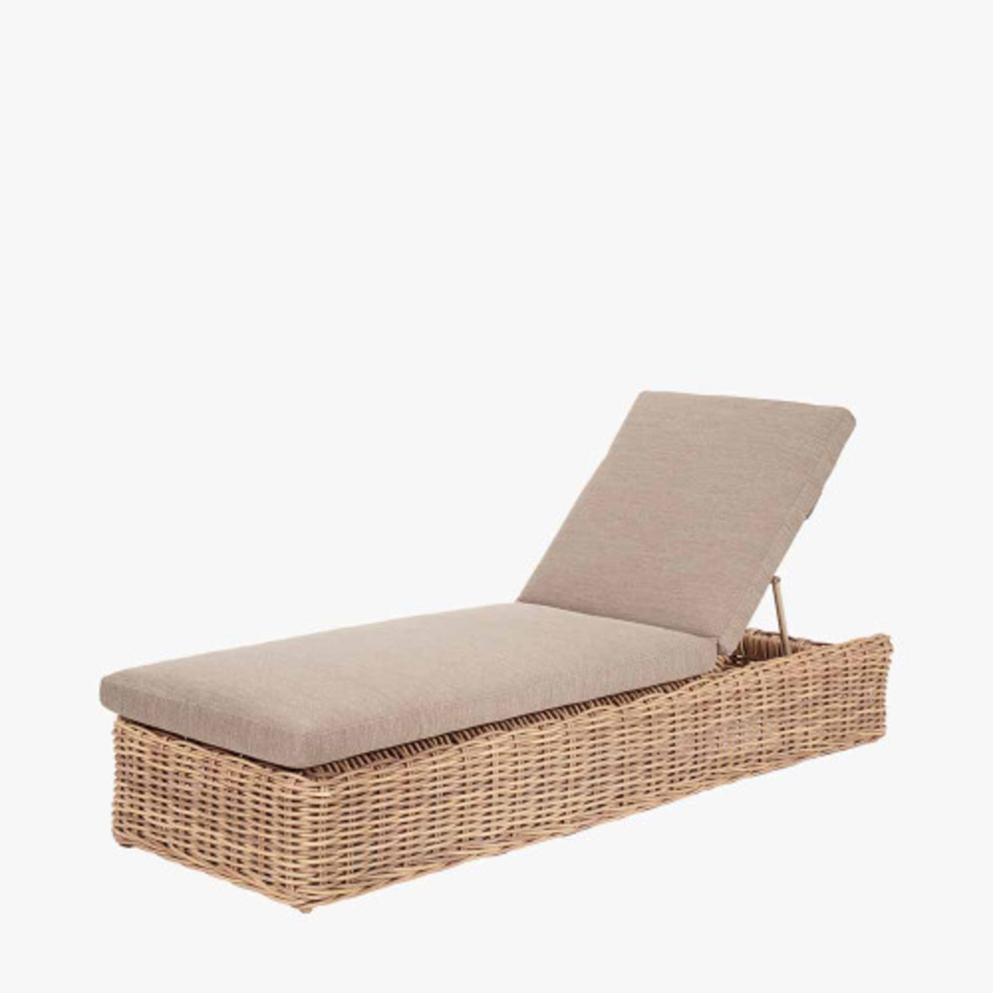 Garda Sunlounger Natural Antique