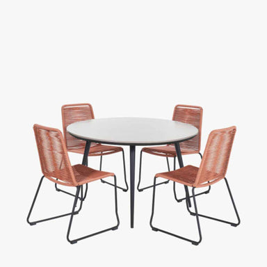 Pang 4 Seater Dining Set Terracotta