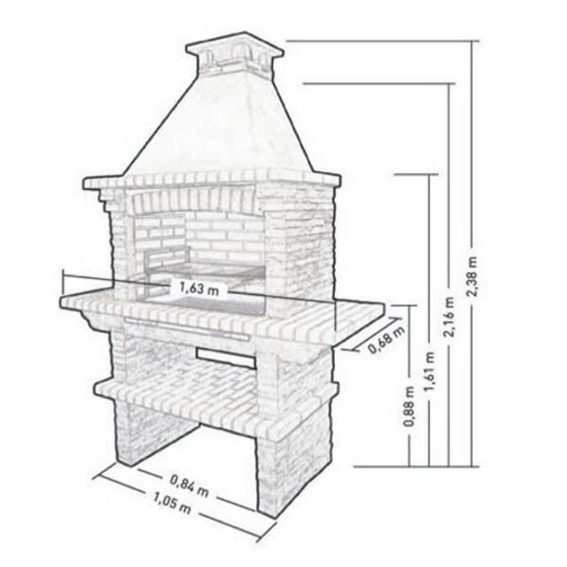 Callow Mediterrani Dark Slate Masonry BBQ - 421D