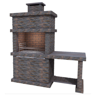 Londres Modern Masonry BBQ and Side table in Dark slate