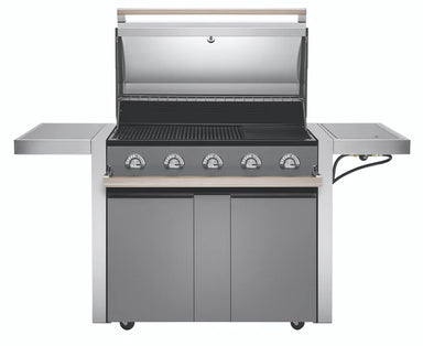 BeefEater 1500 Series - 5 Burner BBQ & Side Burner Trolley