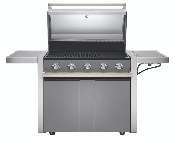 BeefEater 1500 Series - 5 Burner BBQ & Side Burner Trolley