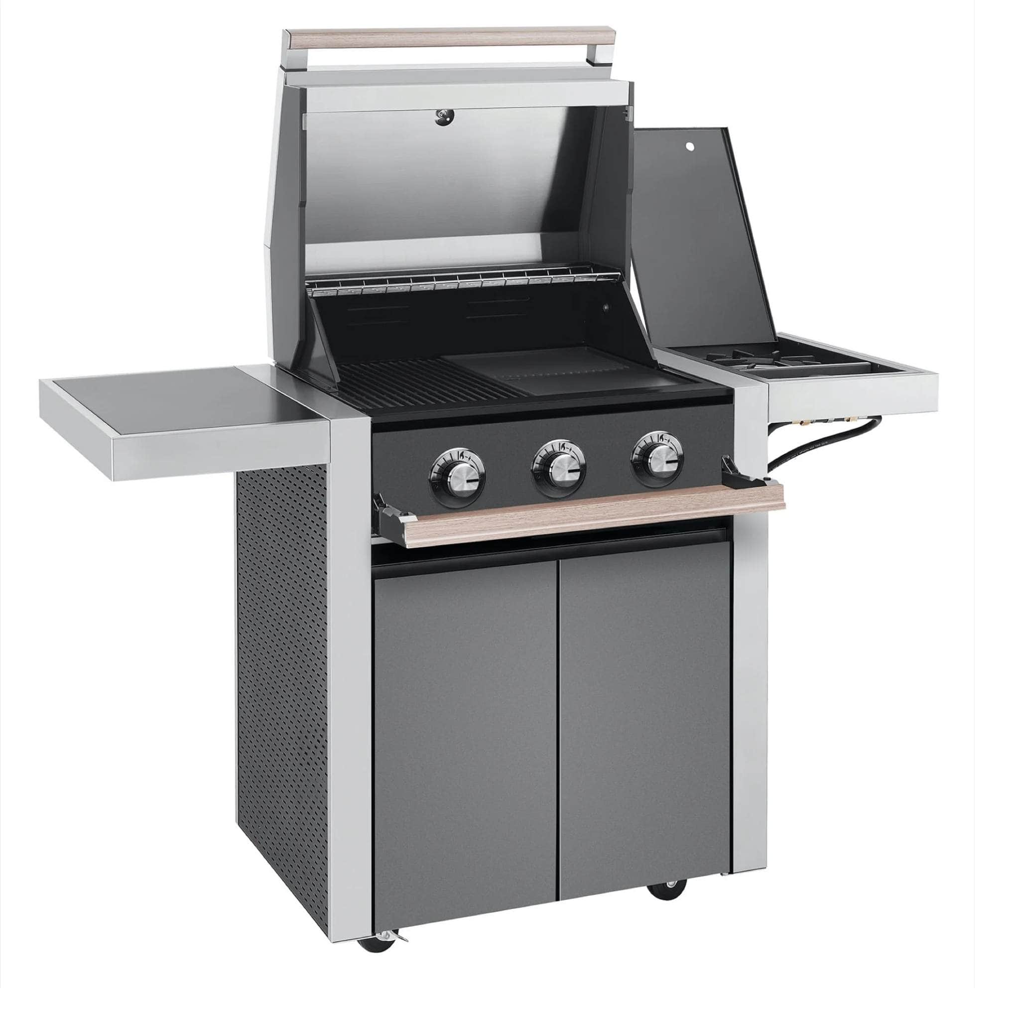 BeefEater 1500 Series - 3 Burner BBQ & Side Burner Trolley