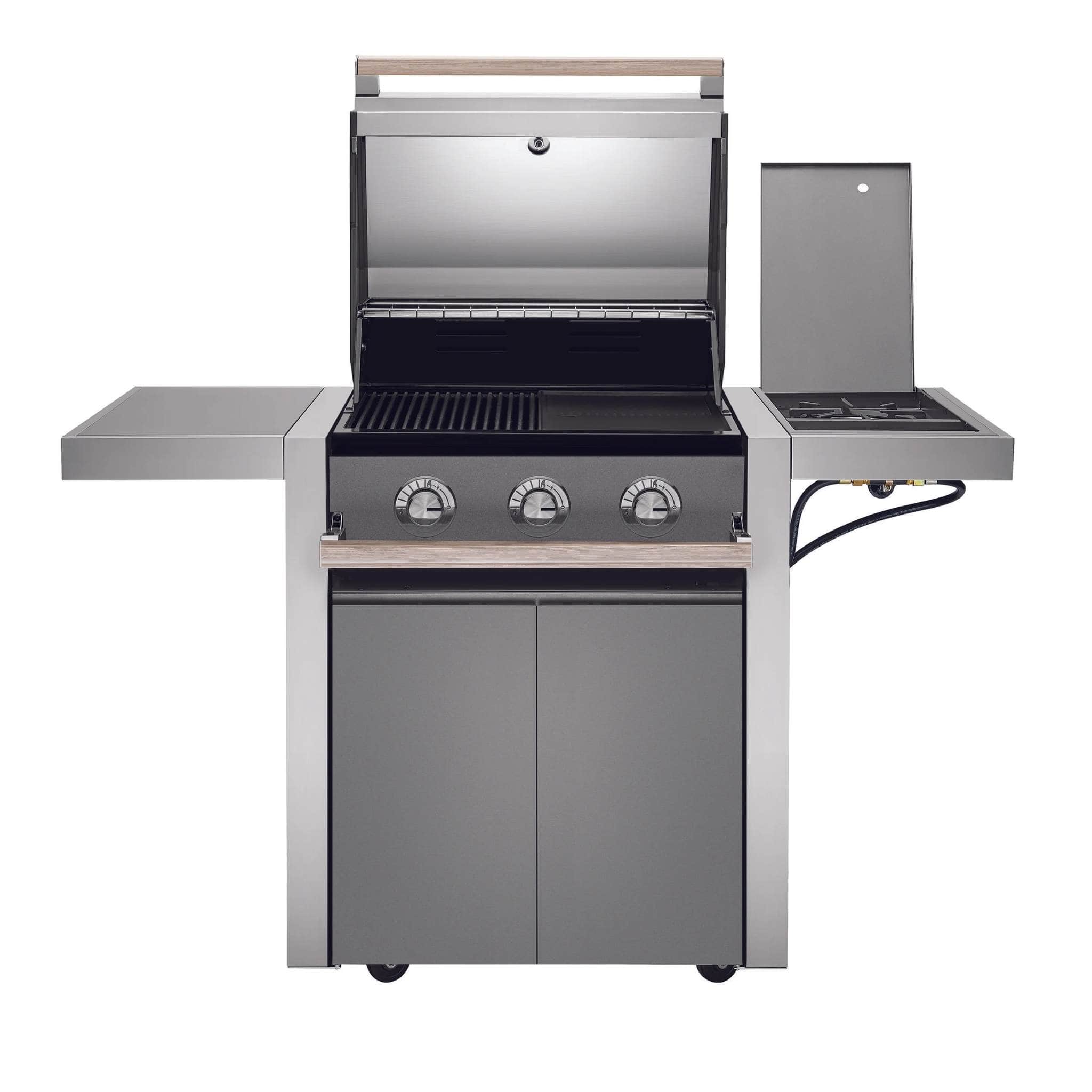 BeefEater 1500 Series - 3 Burner BBQ & Side Burner Trolley