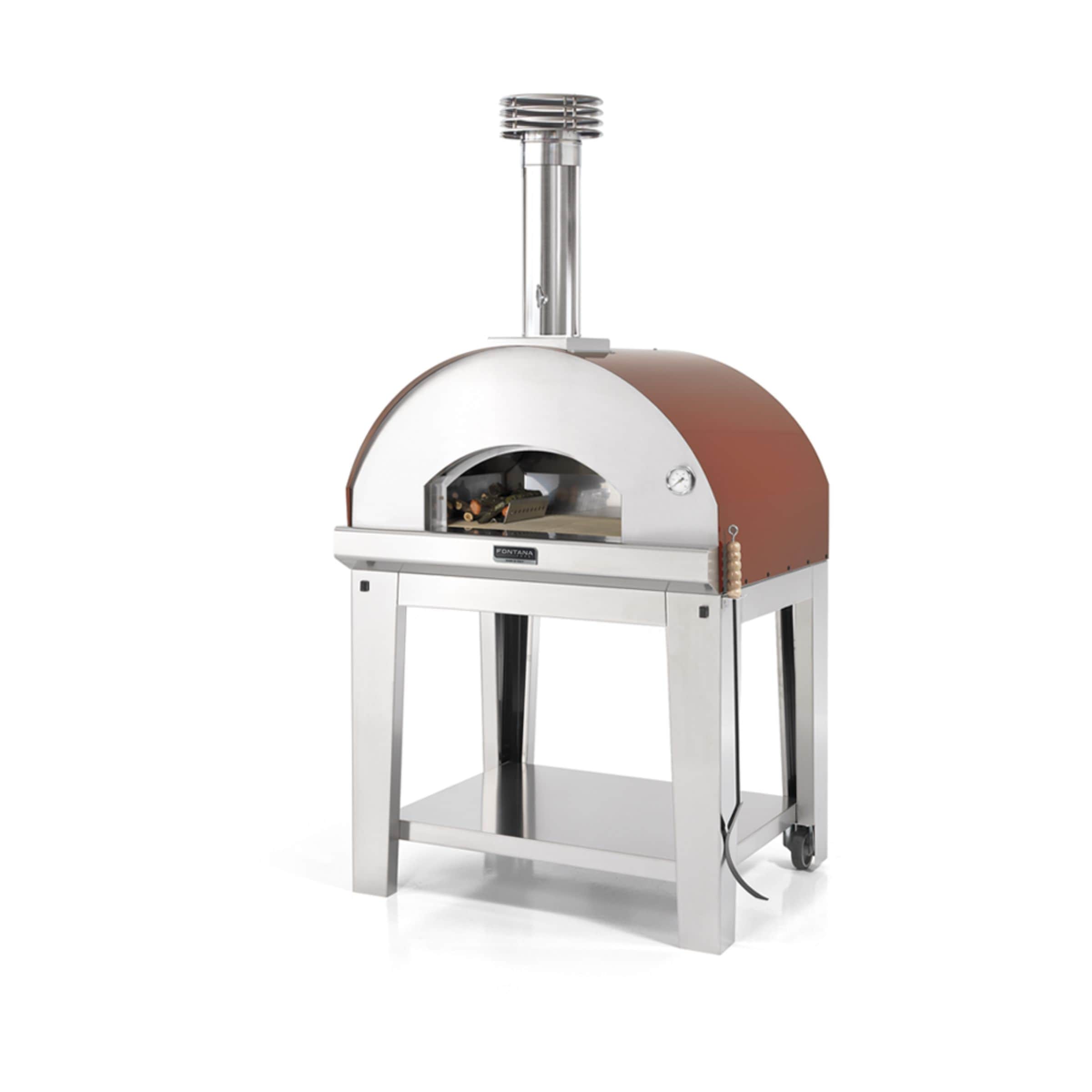 Fontana Mangiafuoco Anthracite Wood Pizza Oven Including Trolley