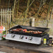 Gas BBQ 3 Burner Plancha in Stainless Steel with Stand and Side Tables