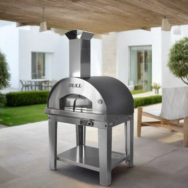 BULL GAS FUELLED Large Pizza Oven 60x60cm & Complete Oven And Cart