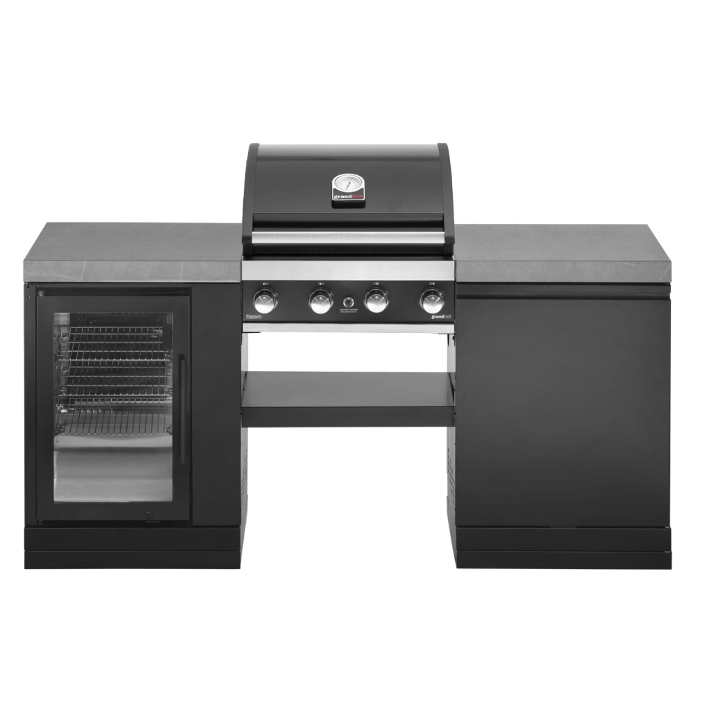 GrandPro Premium G4 Built in Gas BBQ Outdoor Kitchen with Fridge- 185 