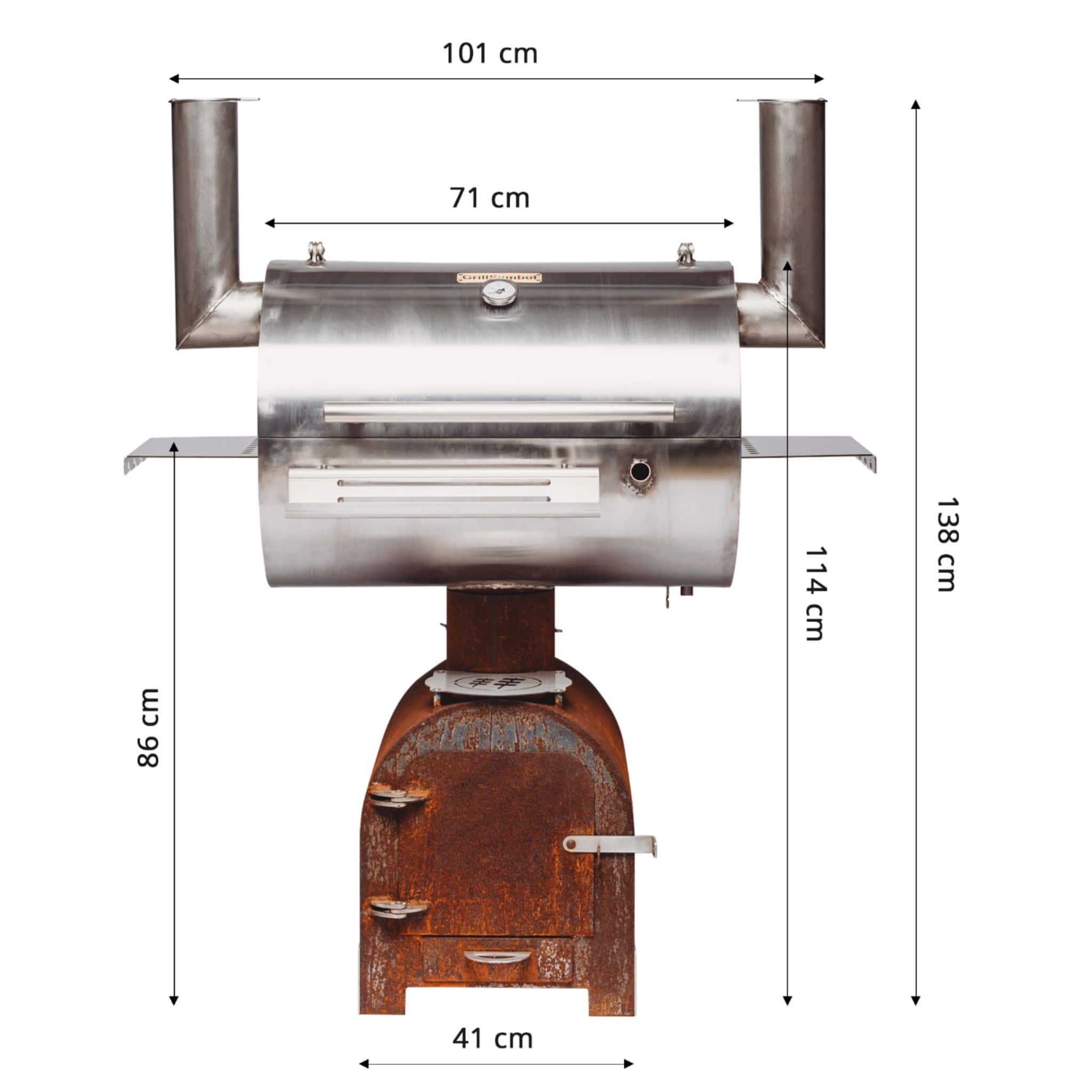 GrillSymbol BBQ Smoker Smoky Beast Silver