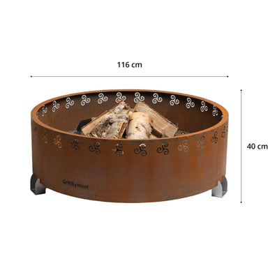 GrillSymbol Corten Steel Fire Pit Legend, ø 116 cm