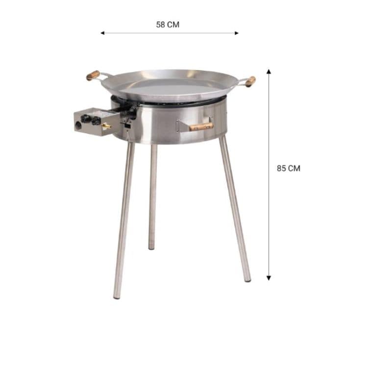 GrillSymbol Paella Cooking Set PRO-580 Inox - 58 cm