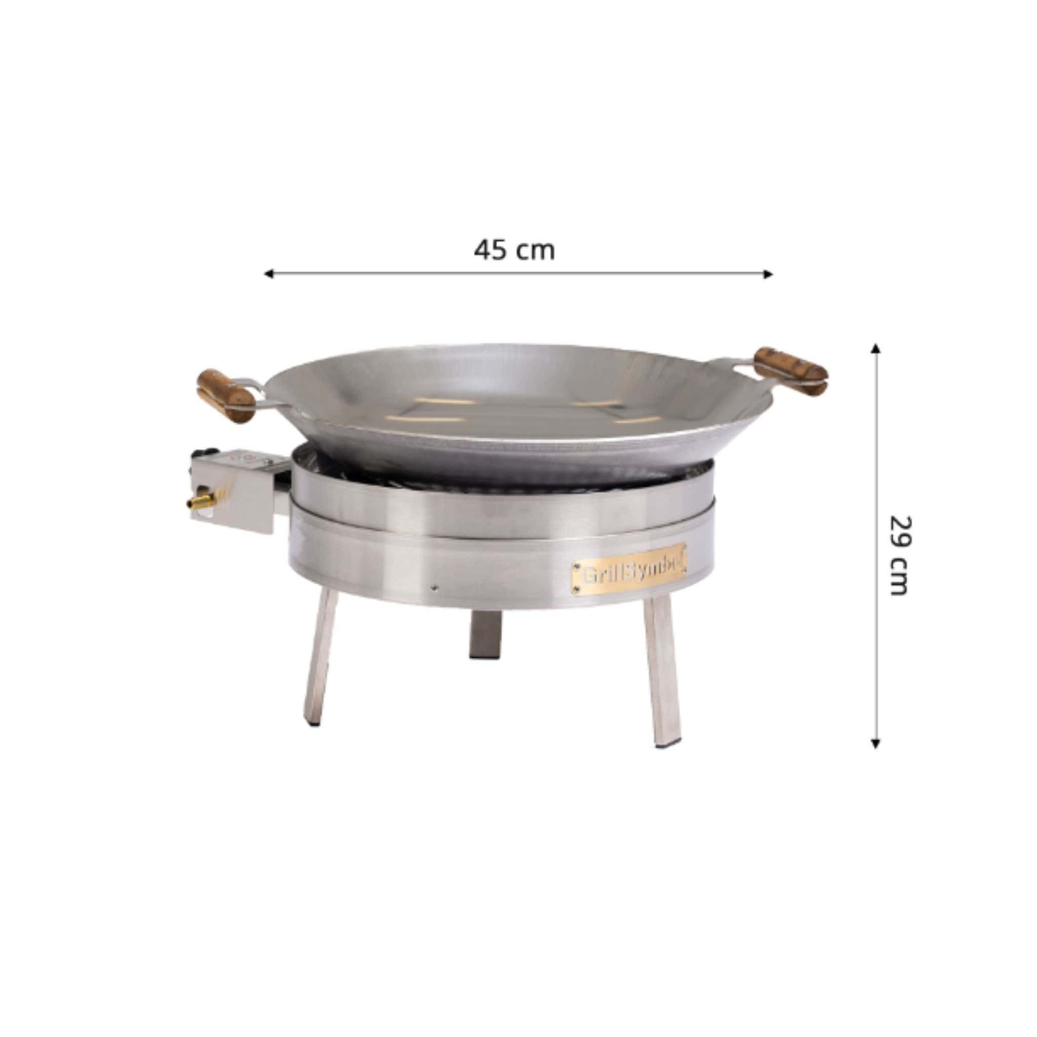 GrillSymbol Wok Burner Set PRO-450 inox, ø 45 cm