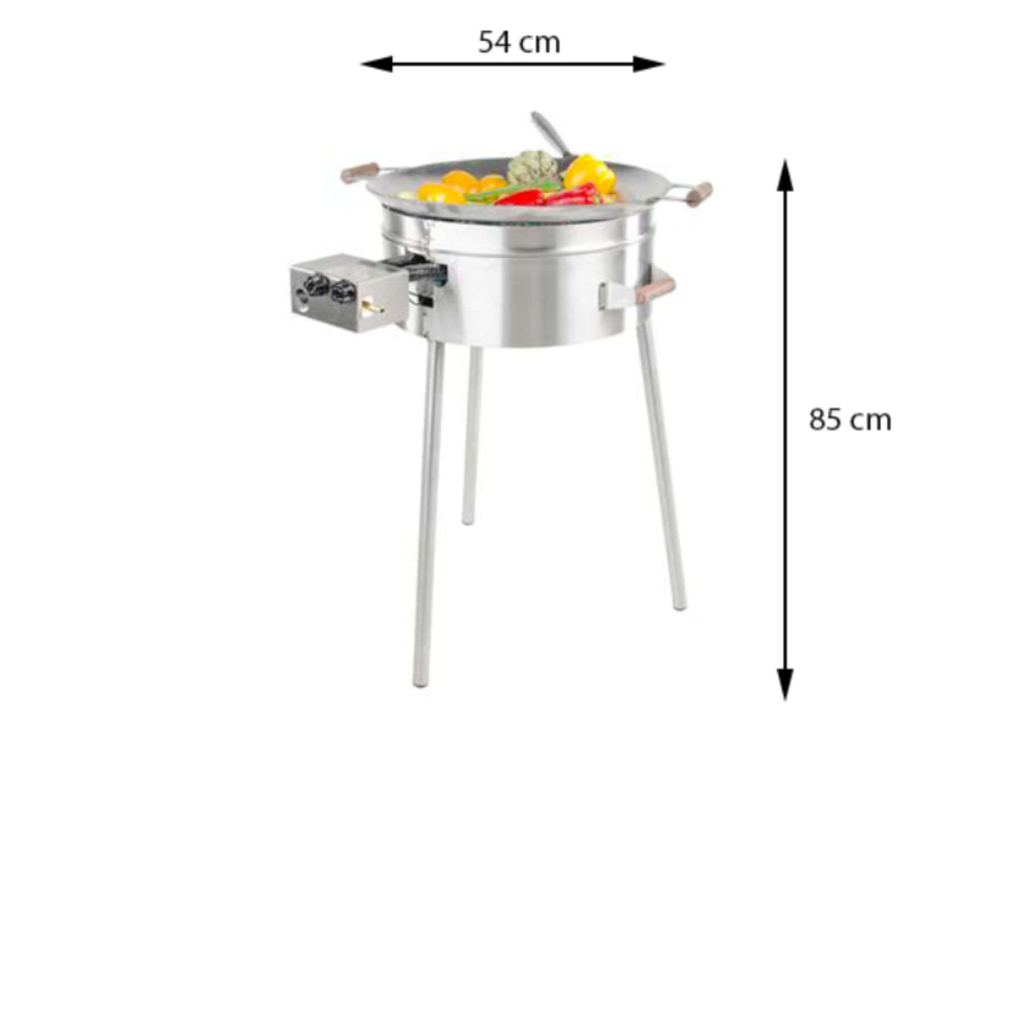 GrillSymbol Wok Burner Set PRO-545 inox, ø 54 cm