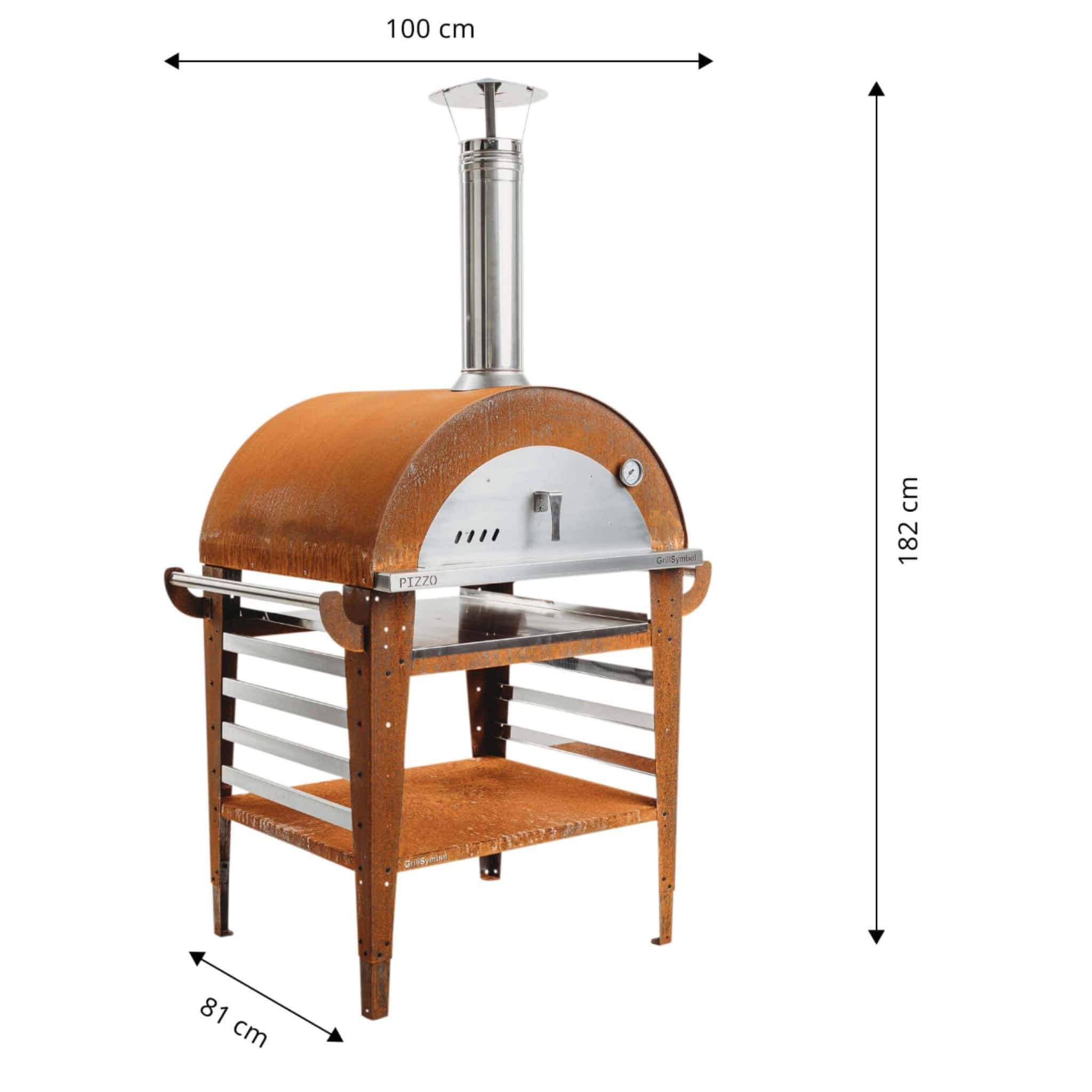 GrillSymbol Wood Fired Pizza Oven with Stand Pizzo-Set